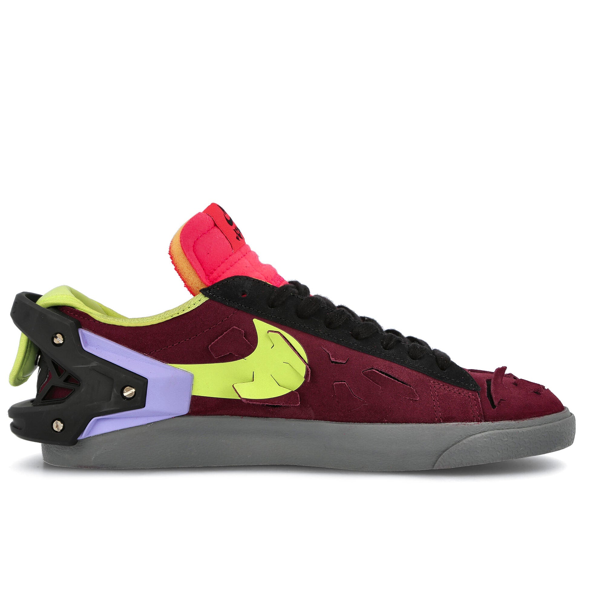 Nike Acronym x Nike Blazer Low Night Maroon-Lemon Venom - Black Low Top Sneakers Silhouette | Overkill
