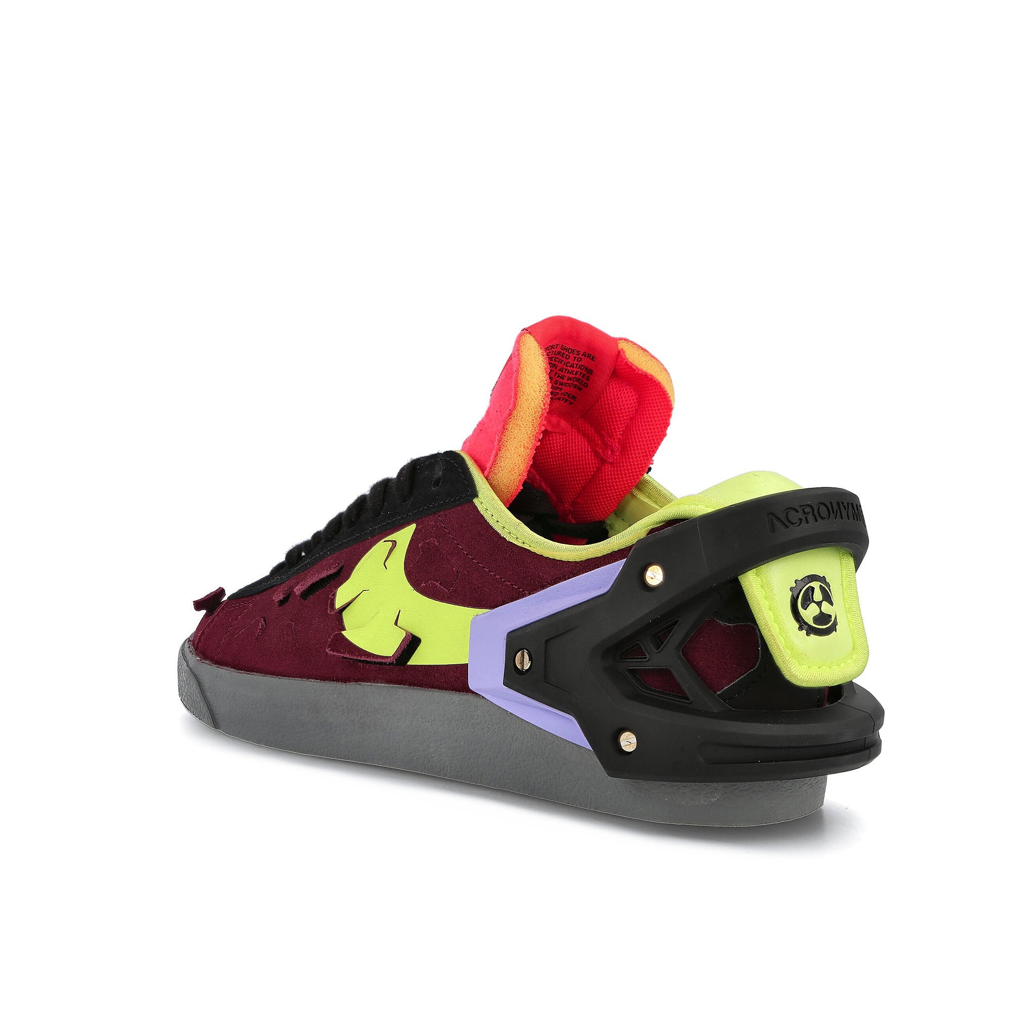 Nike Acronym x Nike Blazer Low Night Maroon-Lemon Venom - Black Low Top Sneakers Material | Overkill