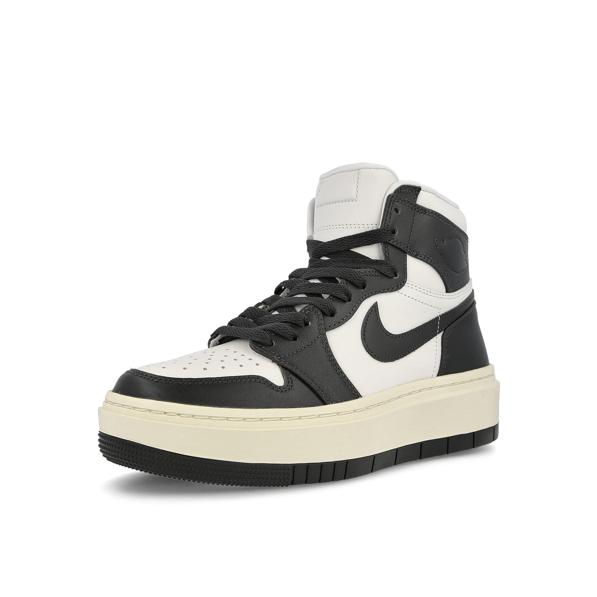 Jordan Air Jordan Wmns 1 Elevate High Summit White-Dark Ash - Coconut Milk High Top Sneakers Close Up | Overkill