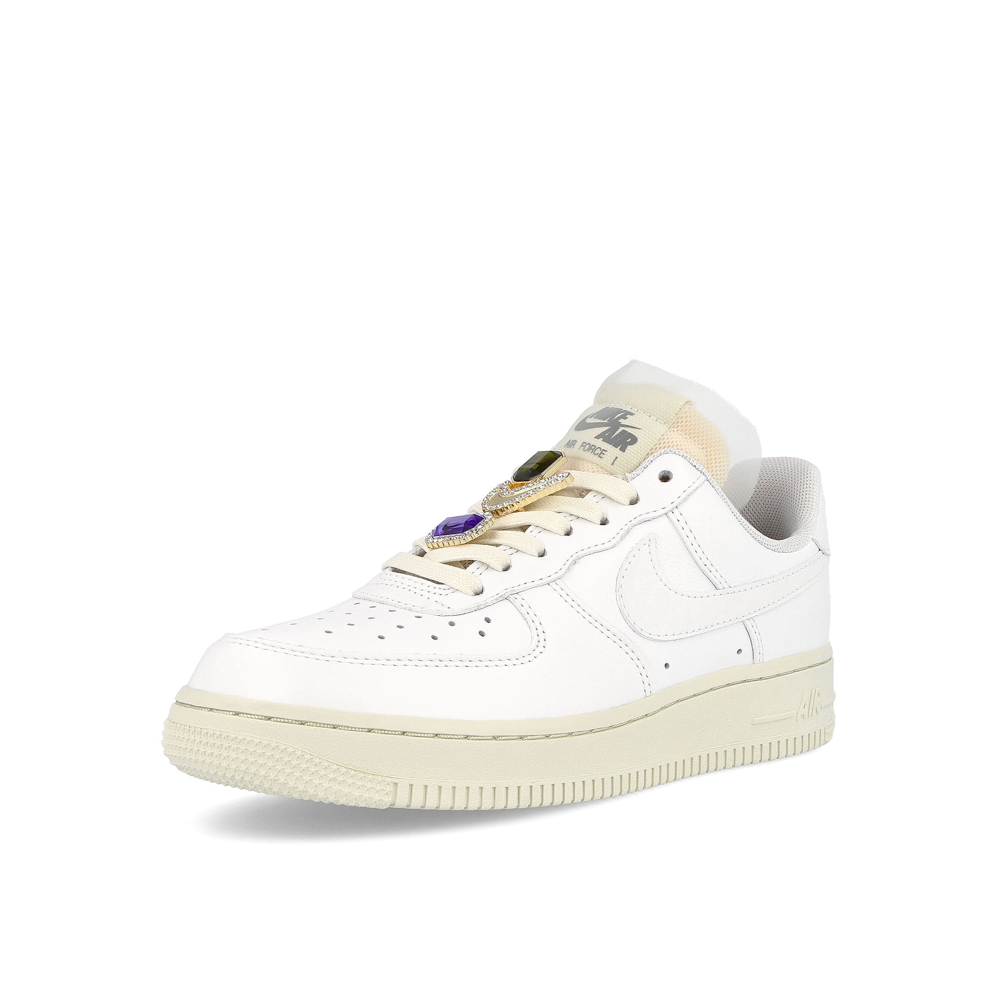 Nike W Air Force 1 Low Premium Summit White / Summit White - Sae Glass Low Top Sneakers Close Up | Overkill