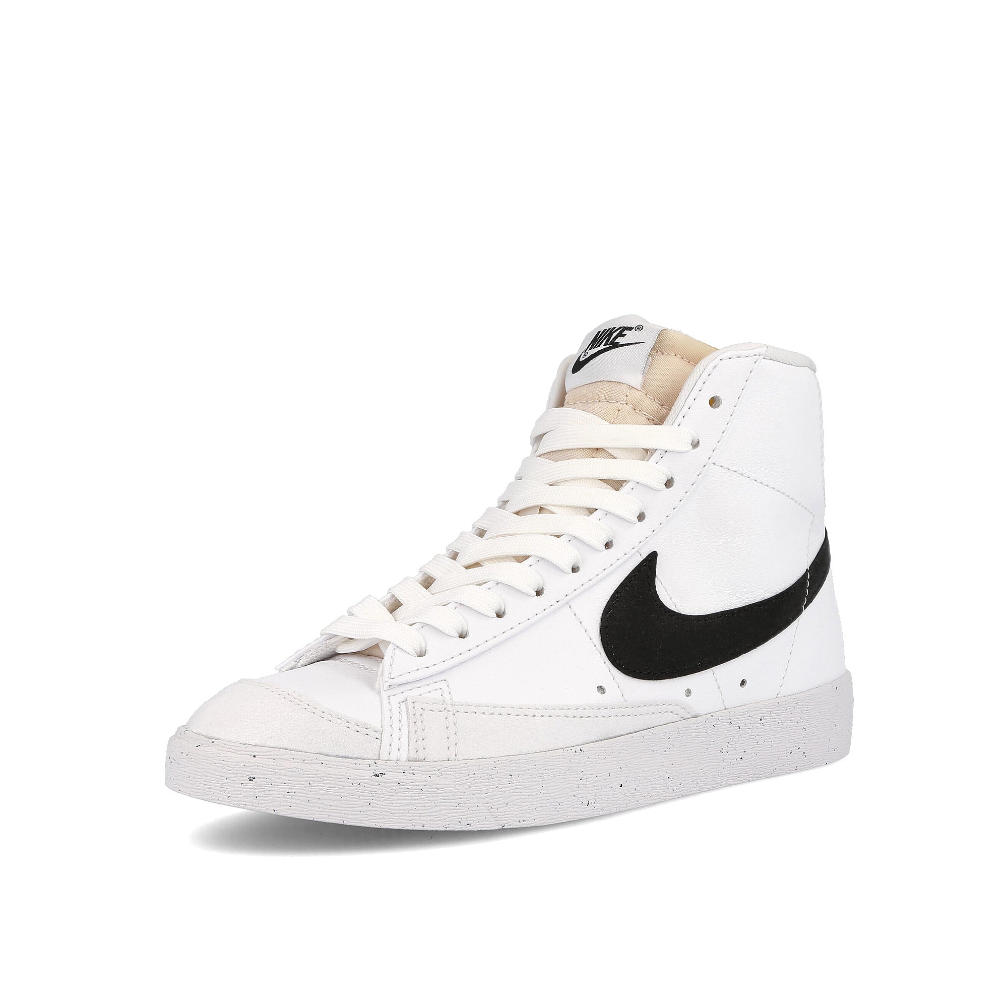 Nike wmns blazer mid 77 next nature White-Black Mid Top Sneakers Close Up | Overkill