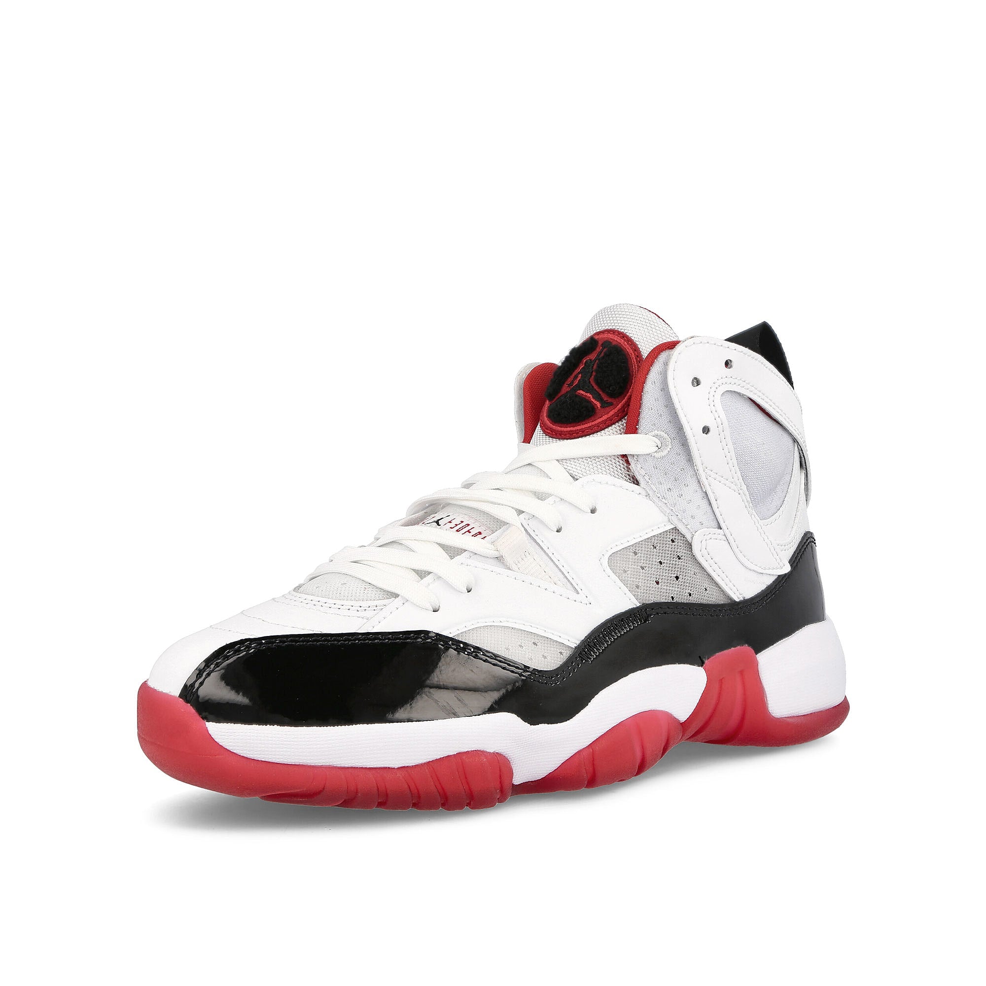 Jordan Air Jordan Jumpman Two Trey White-Black - Gym Red High Top Sneakers Close Up | Overkill