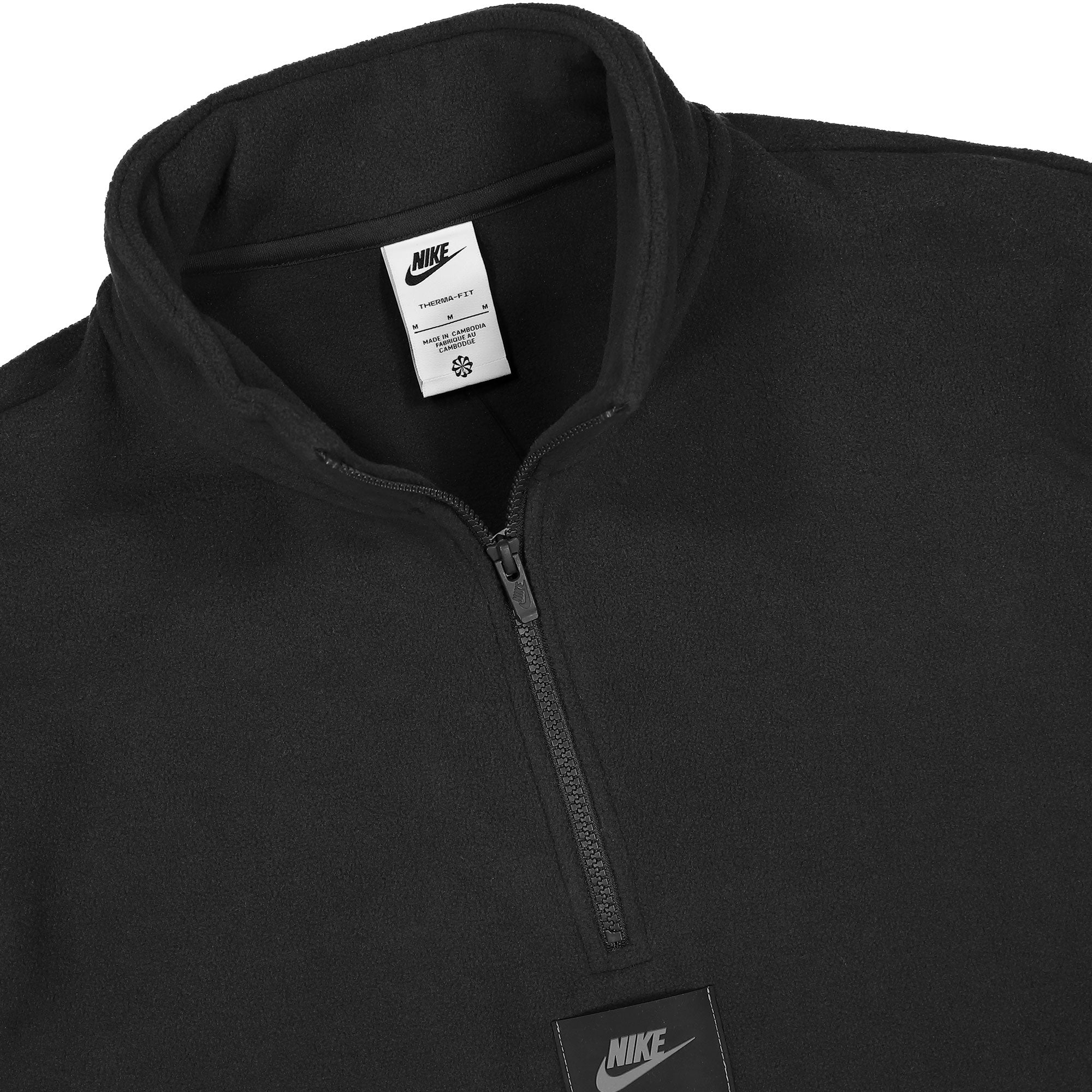 Nike NSW Therma-Fit Polar Fleece Quarter Zip Sweatshirt Black / Black Sweatshirts Close-up | Overkill