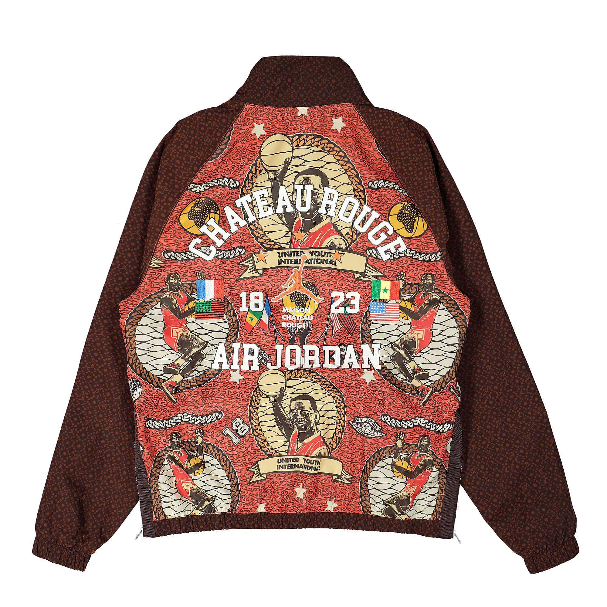 Jordan Maison Chateau Rouge x Air Jordan Woven Jacket Cinnamon / Sail Jackets Close-up | Overkill