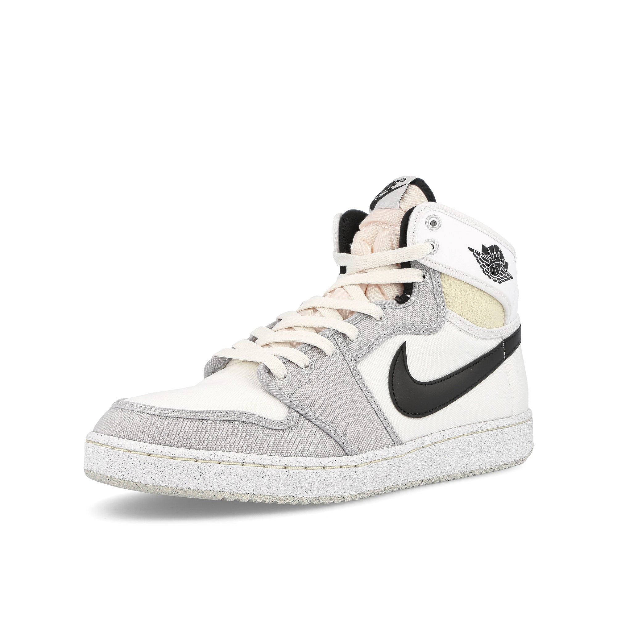 Jordan Air Jordan 1 KO White-Black - Grey Fog - Sail High Top Sneakers Close Up | Overkill