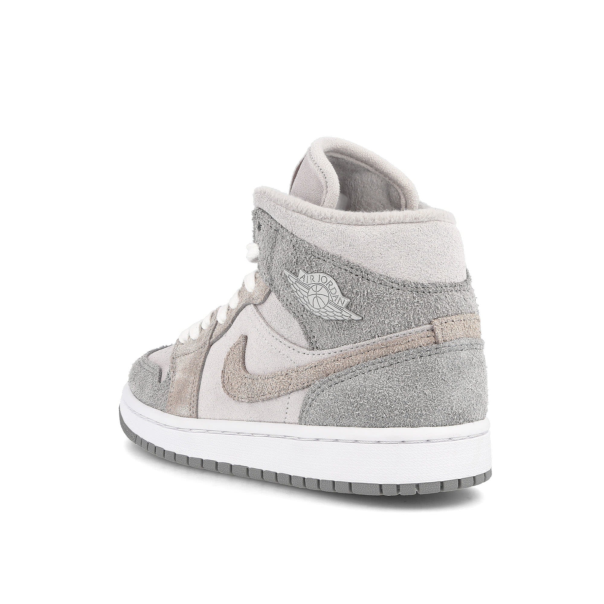 Jordan Wmns Air Jordan 1 Mid SE Particle Grey / College Grey - Neutral Grey Close-up | Overkill