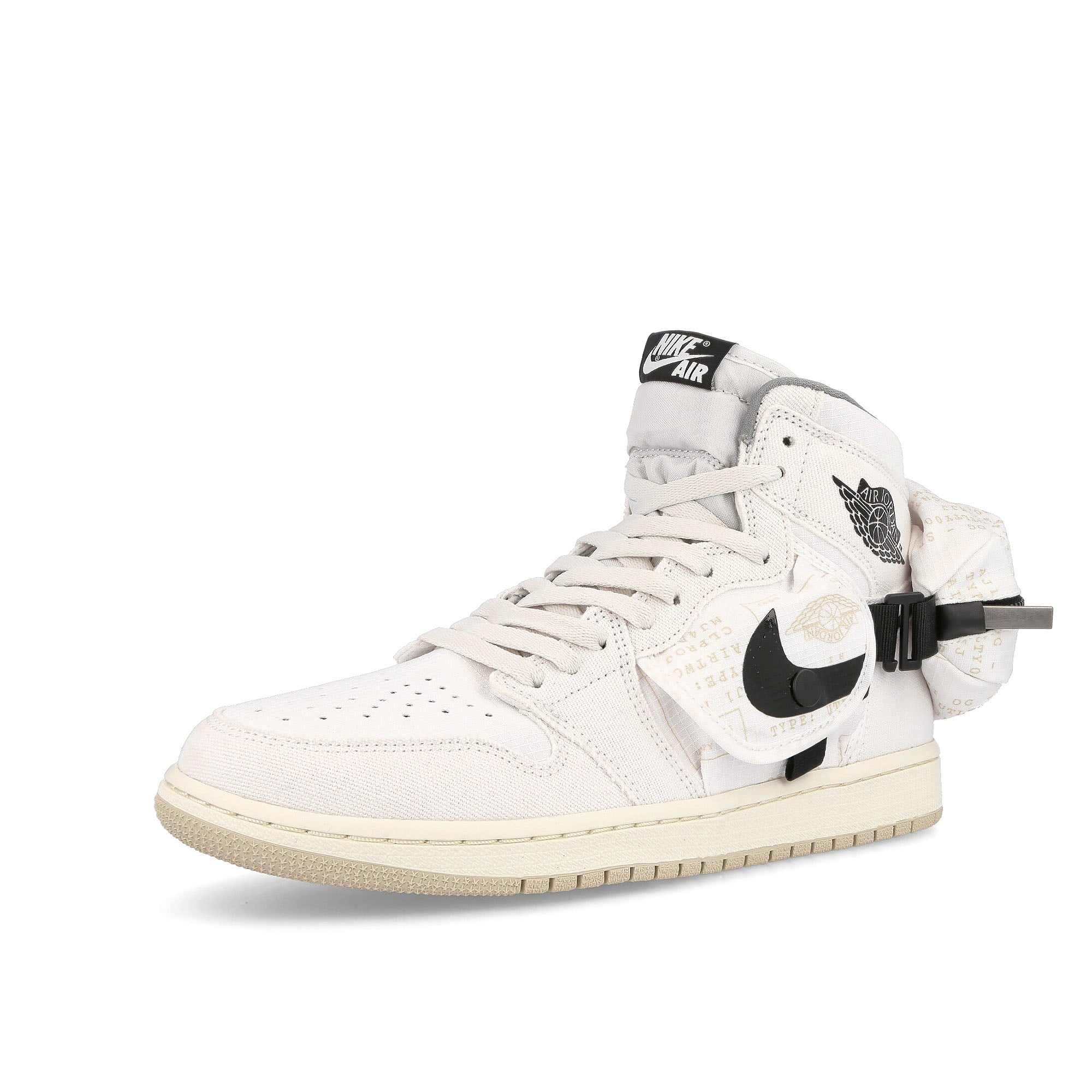 Jordan Air Jordan 1 Utility White-Black - Sail High Top Sneakers Close Up | Overkill
