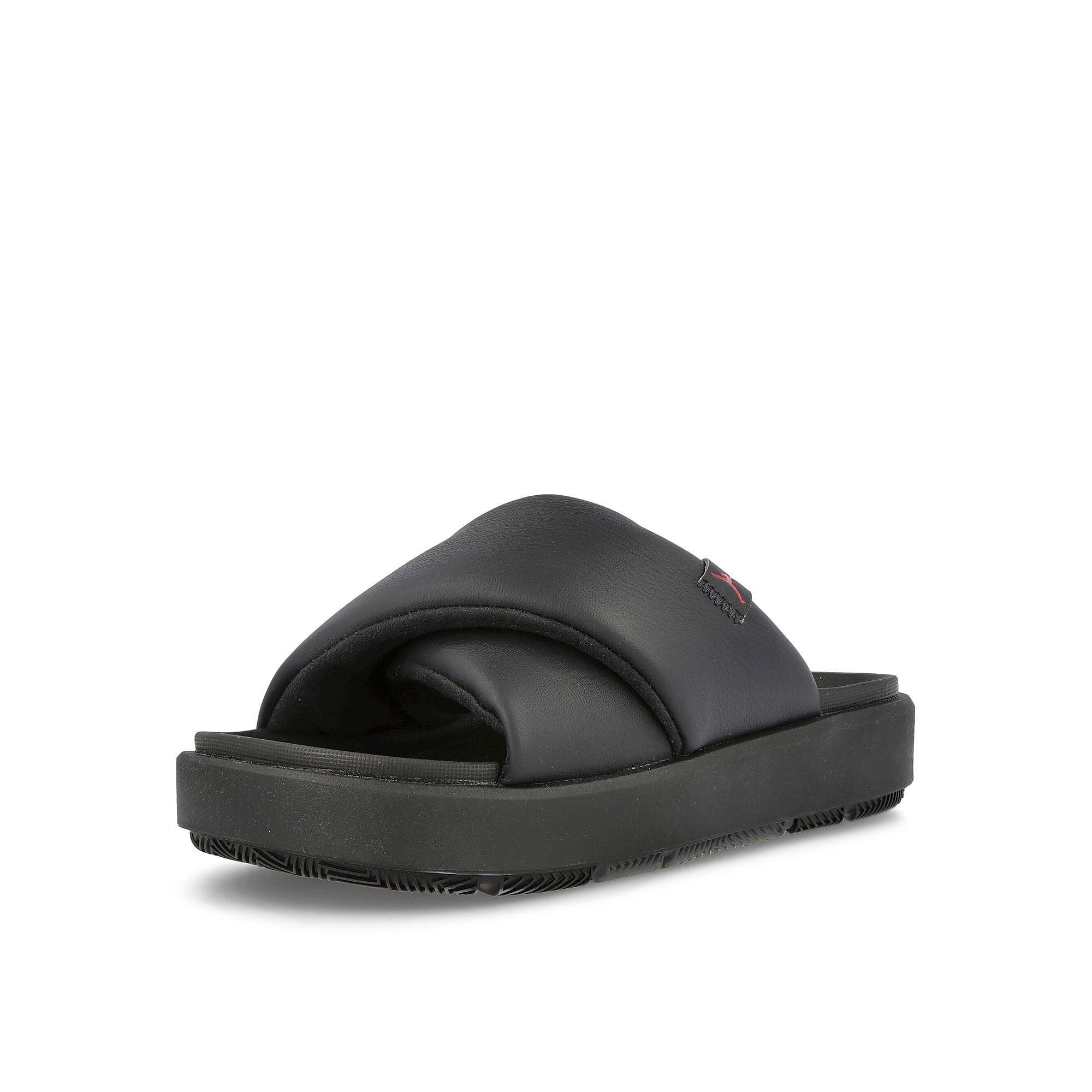 Jordan Wmns Jordan Sophia Slide Off Noir / Black - Fire Red Slides, Sandals & Slippers Close Up | Overkill