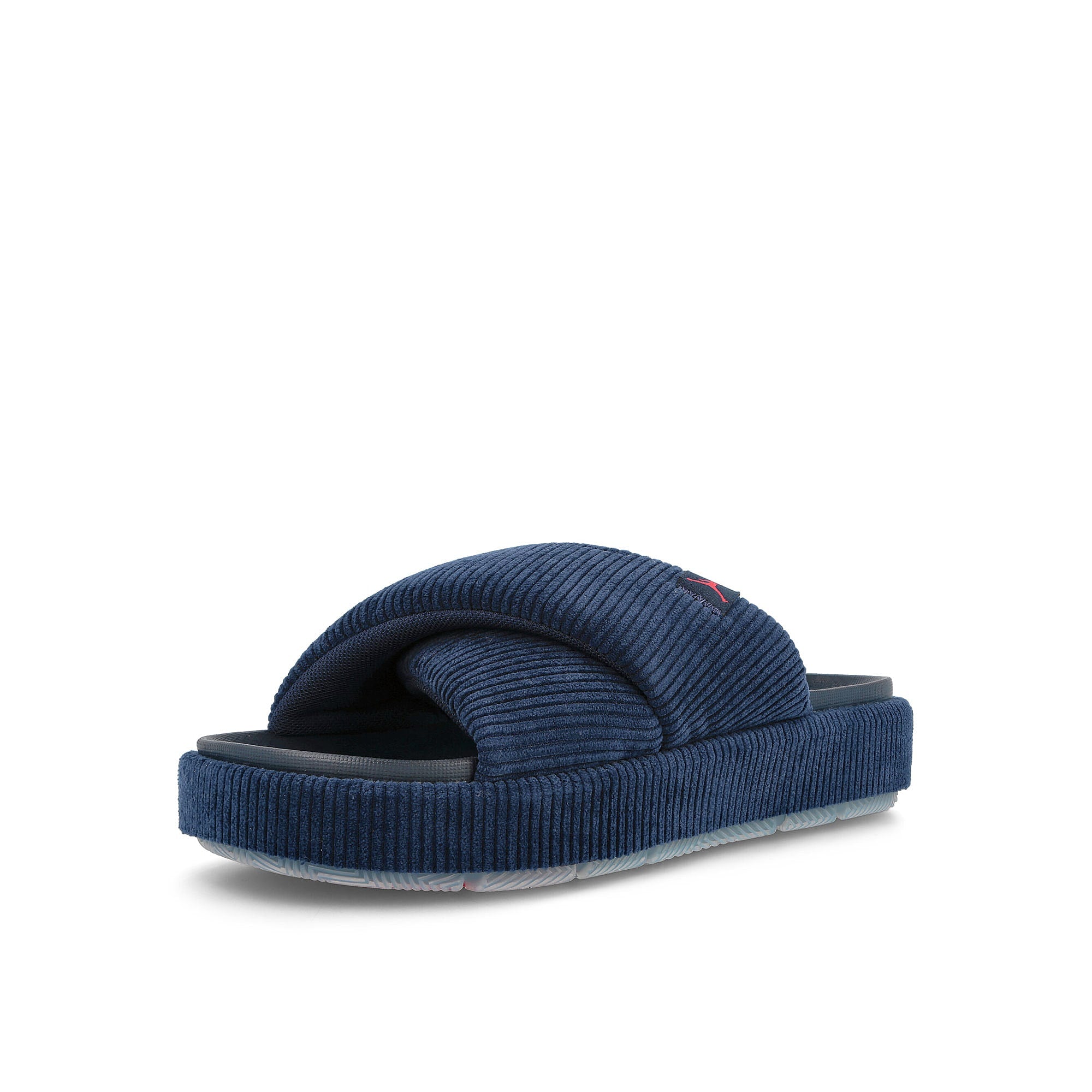 Jordan Wmns Jordan Sophia Slide Midnight Navy / Fire Red - Sail - Ice Blue Slides, Sandals & Slippers Close Up | Overkill