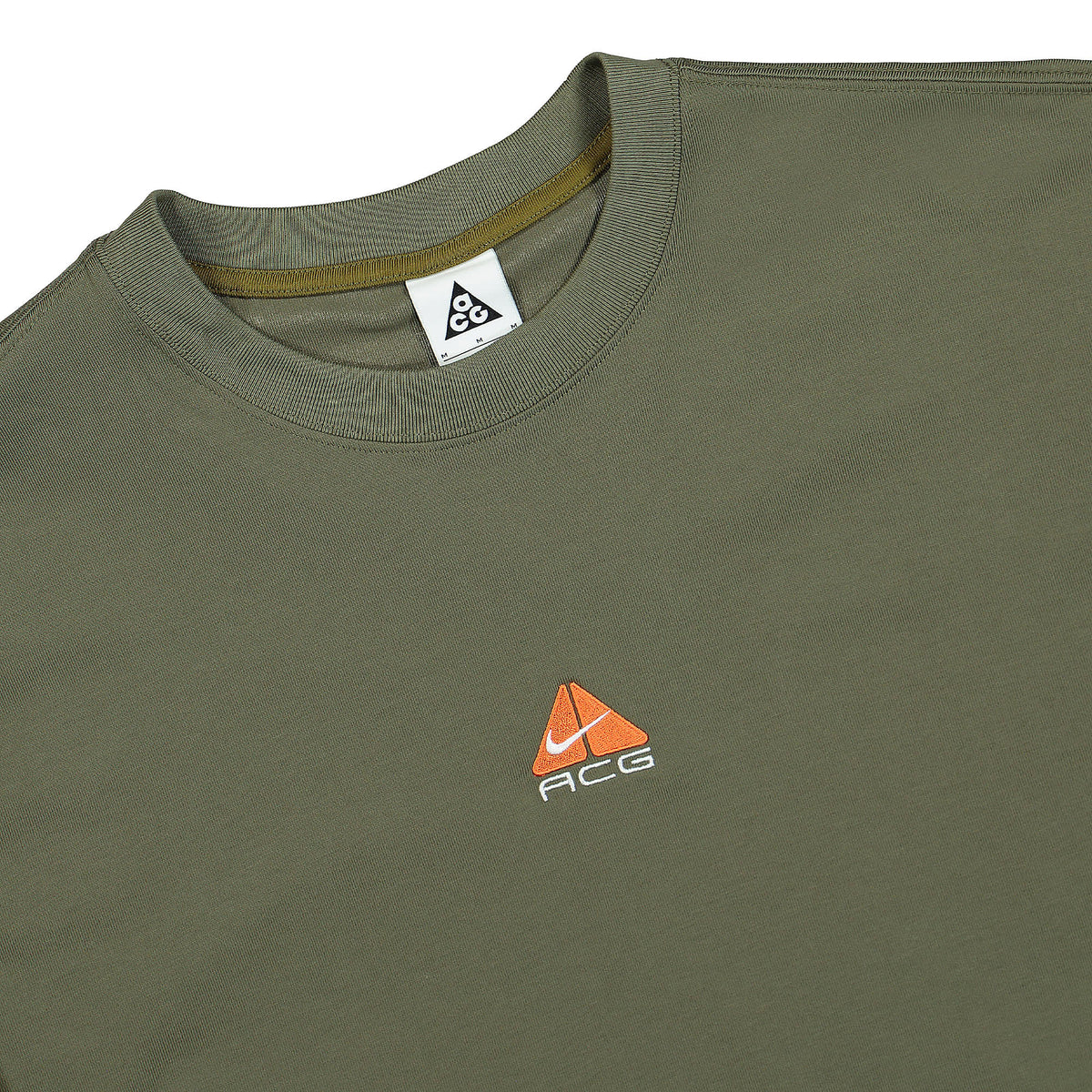 Nike NRG ACG Colorblock Longsleeve Tee Medium Olive / Olive Flak Longsleeves Close-up | Overkill