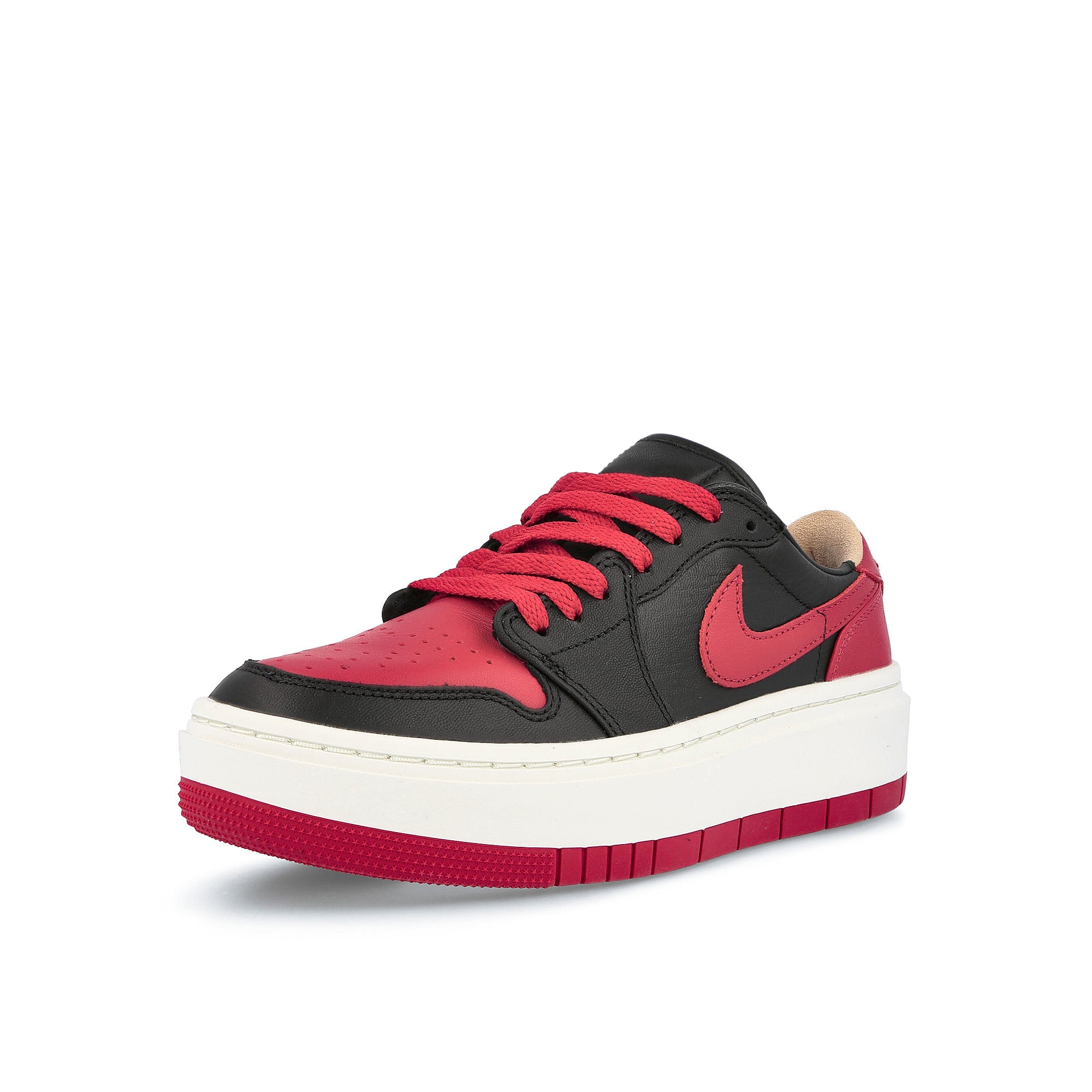 Jordan Wmns Air Jordan 1 Elevate Low SE Black-Gym Red - Sail Sneakers Close Up | Overkill