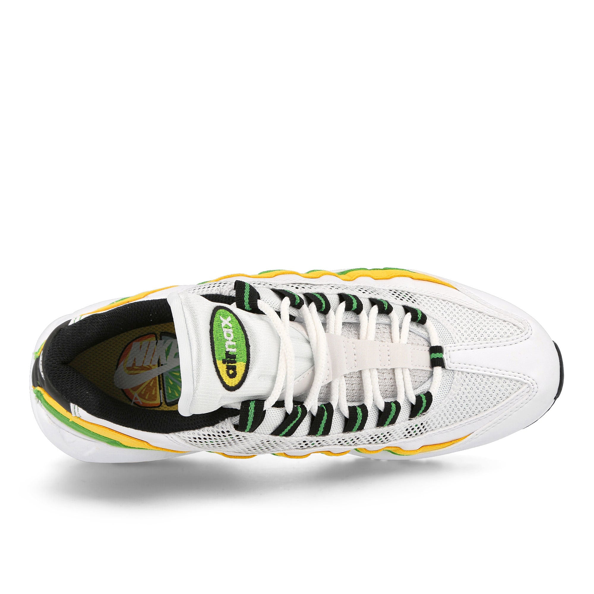 Nike air max 95 essential White / Black - Green Apple - Tour Yellow Low Top Sneakers Detailfoto | Overkill