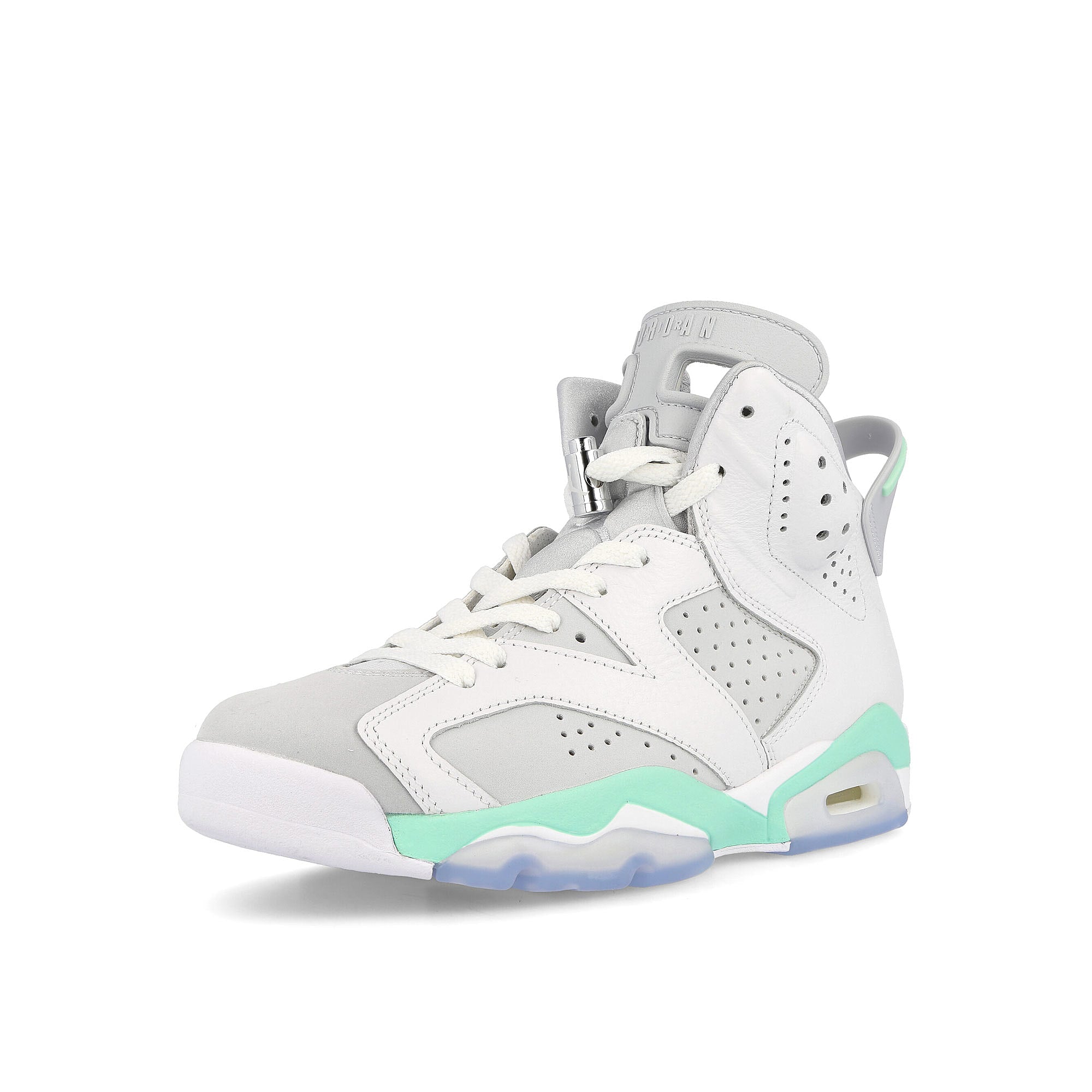 Jordan Wmns Air Jordan 6 Retro White-Pure Platinum - Mint Foam Sneakers Close Up | Overkill