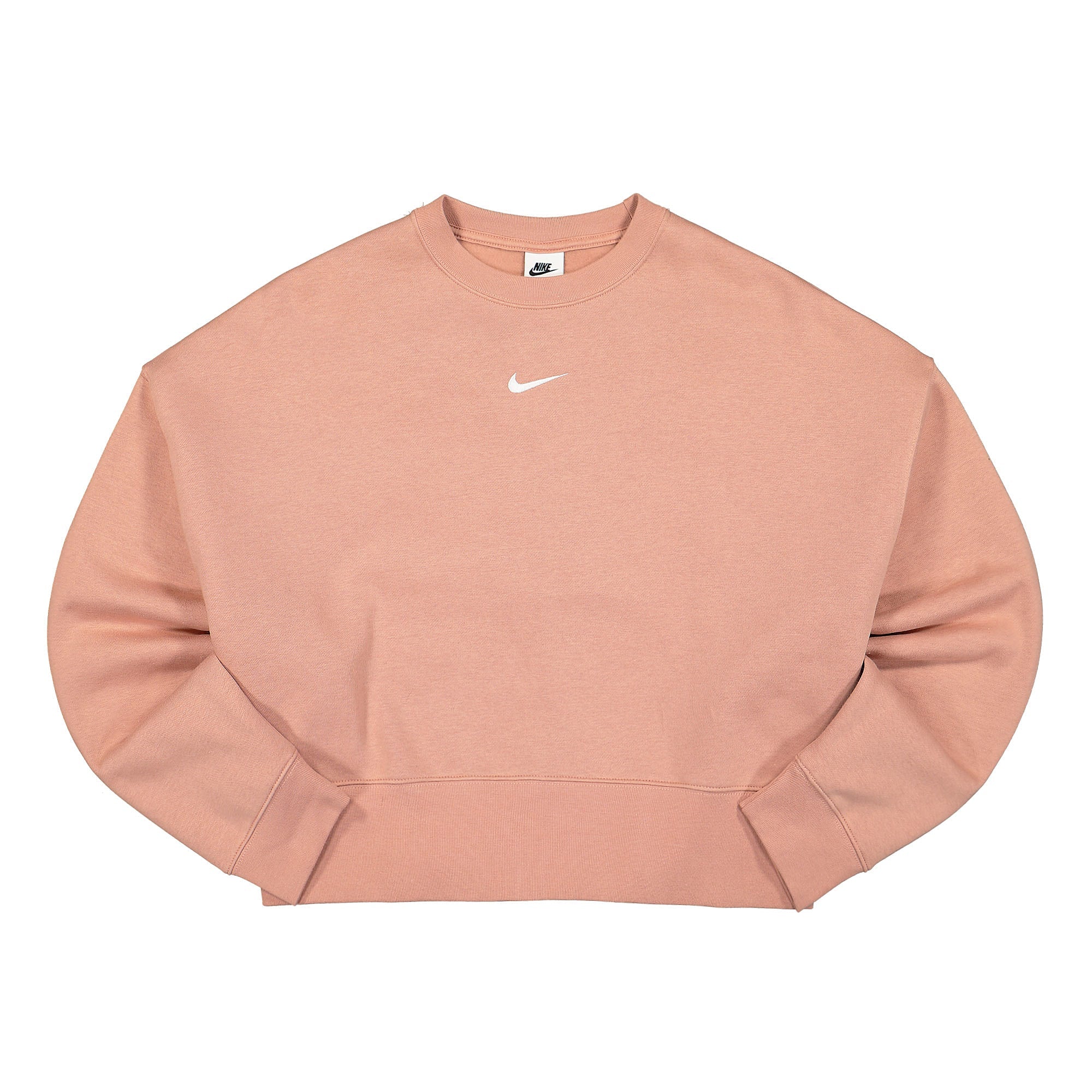 Nike Wmns NSW Essentials Collection Fleece Oversized Crew Sweatshirt Rose Whisper / White Sweatshirts DQ5096 609 | Overkill