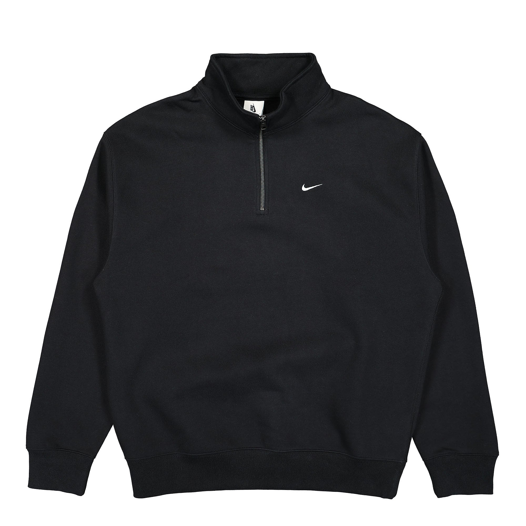 Nike Solo Swoosh Fleece Half-Zip Sweatshirt Black / White Sweatshirts DQ5209 010 | Overkill