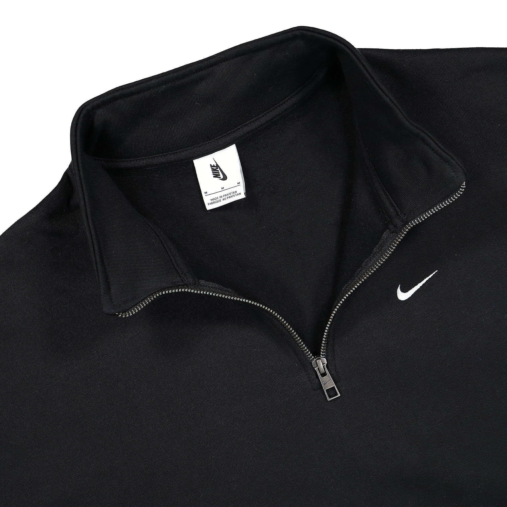 Nike Solo Swoosh Fleece Half-Zip Sweatshirt Black / White Sweatshirts Close-up | Overkill