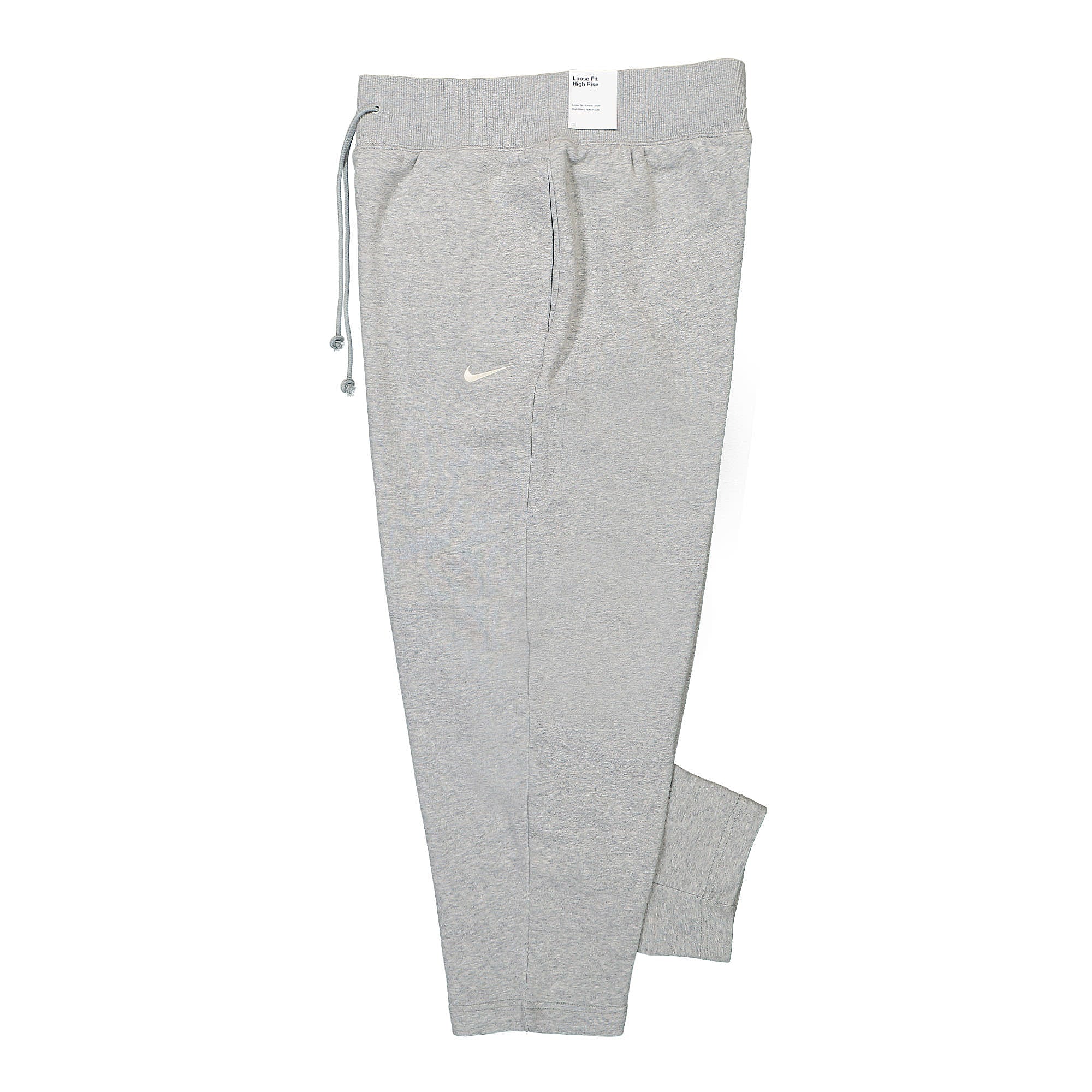 Nike W Phoenix Fleece High Waisted Curve Sweatpants Dark Grey Heather / Sail Sweat & Track Pants Close-up | Overkill