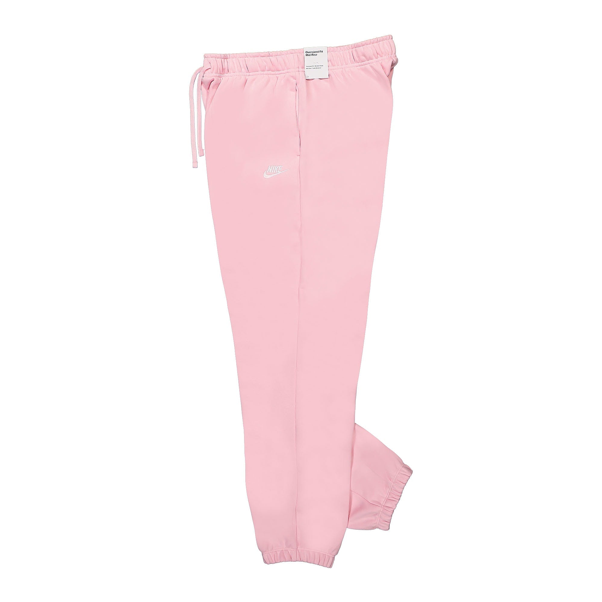 Nike W Club Fleece Mid Rise Oversized Sweatpants Med Soft Pink / White Sweat & Track Pants Close-up | Overkill