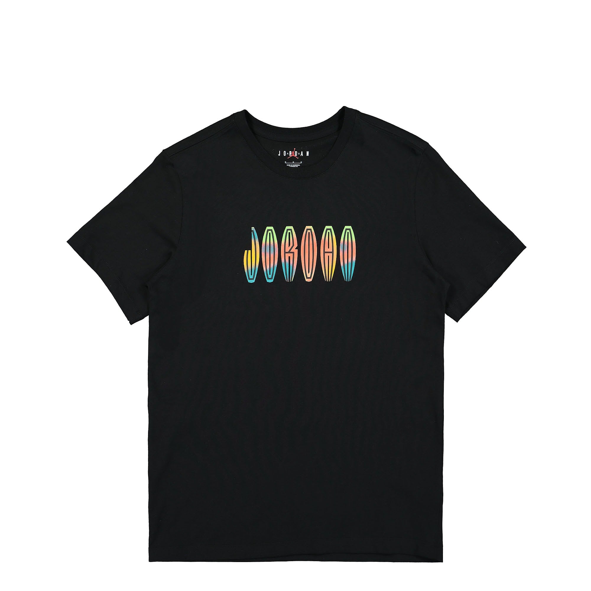 Jordan Air Jordan MVP Flight Wordmark Crew Tee Black / New Emerald / Infrared 23 / White T-Shirts DQ7366 010 | Overkill