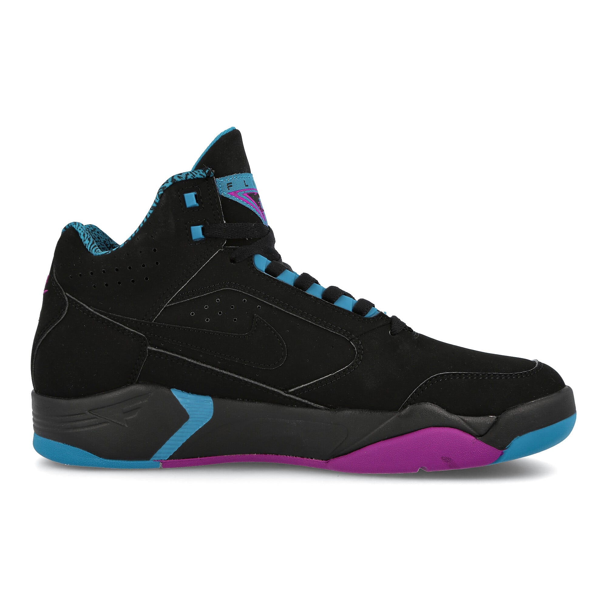 Nike air flight lite mid Black-Black - Cyber Teal - Red Plum Low Top Sneakers Silhouette | Overkill