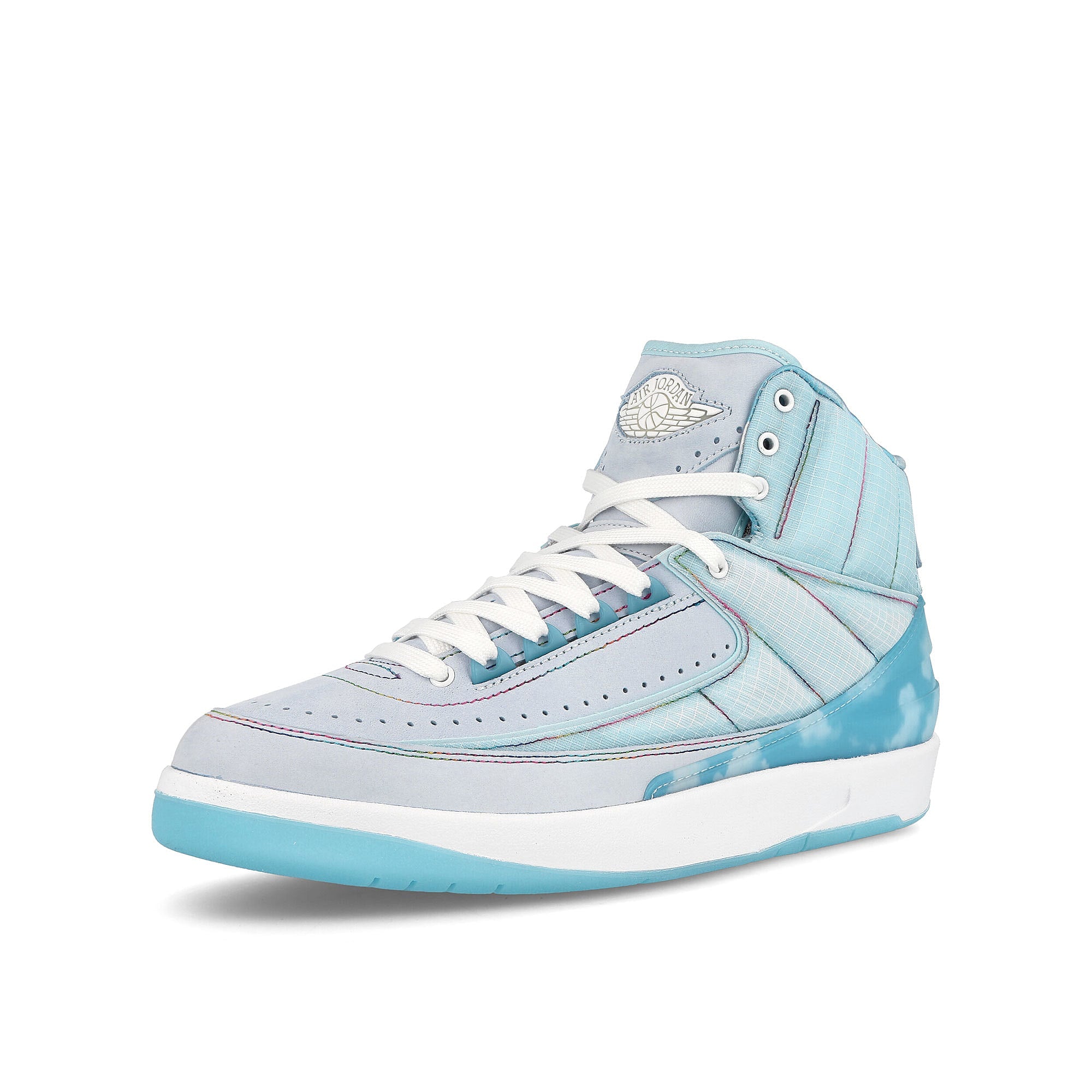 Jordan J Balvin x Air Jordan 2 Retro SP Celestine Blue-White - Multi - Color Sneakers Close Up | Overkill
