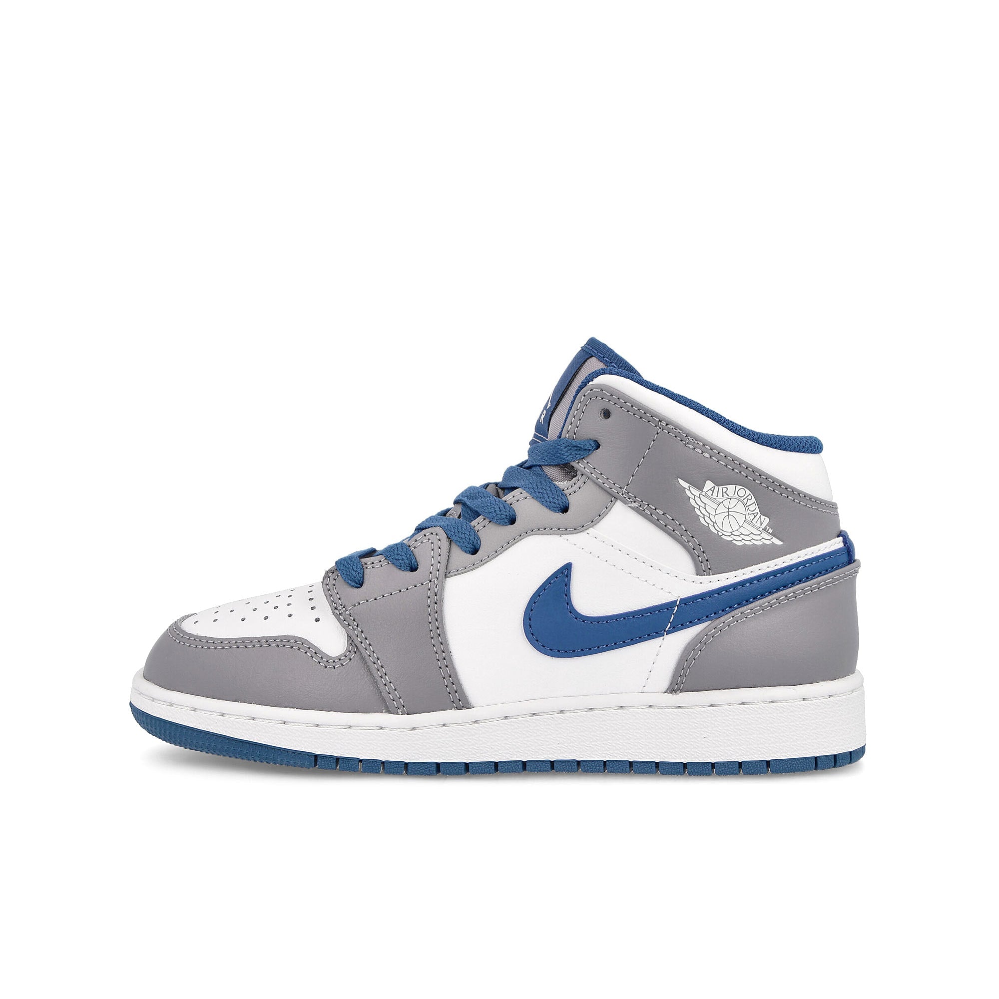 Jordan Air Jordan 1 Mid GS Cement Grey / White - True Blue Mid Top Sneakers DQ8423 014 | Overkill