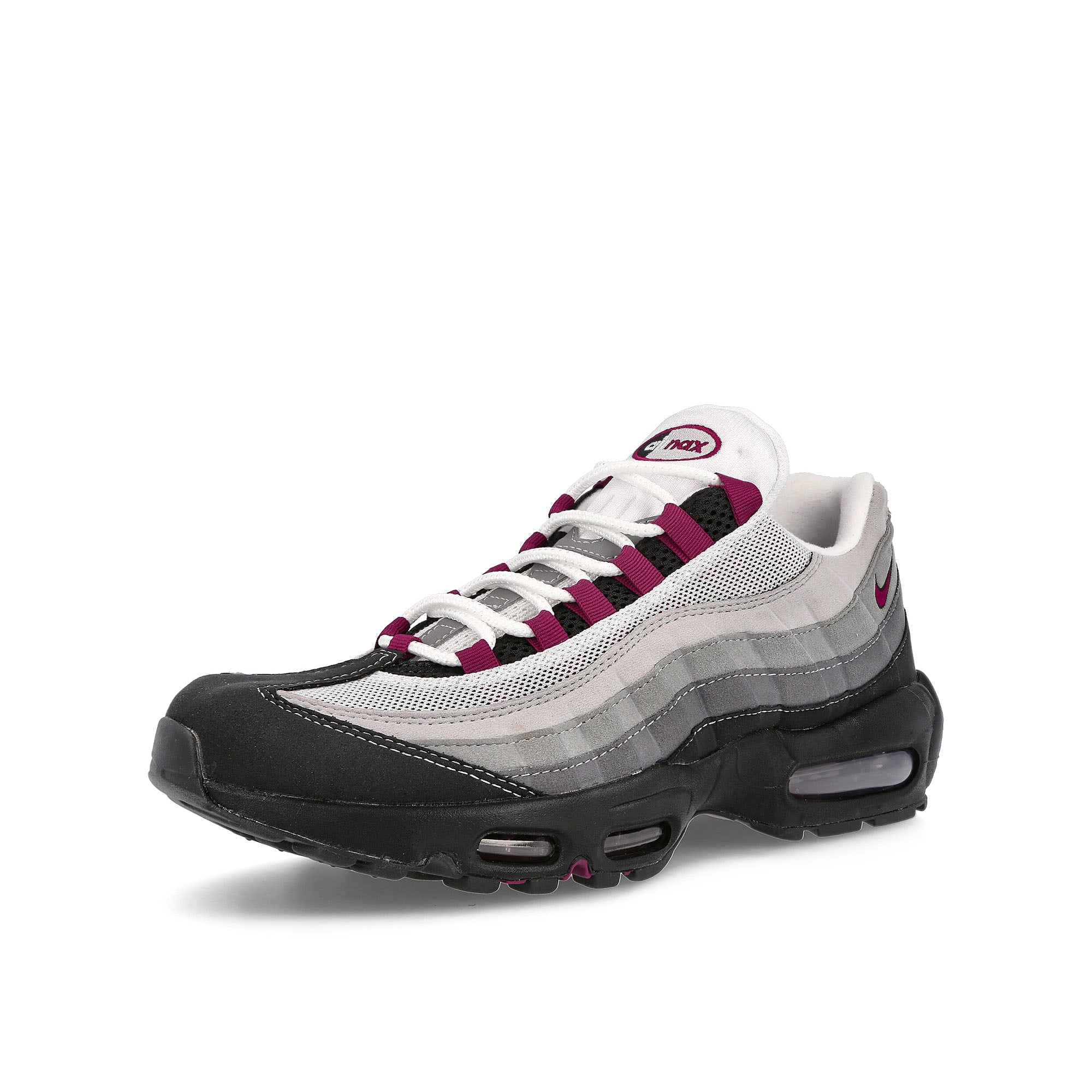 Nike air max 95 Black / Dark Beetroot - Pearl Grey Low Top Sneakers Close Up | Overkill