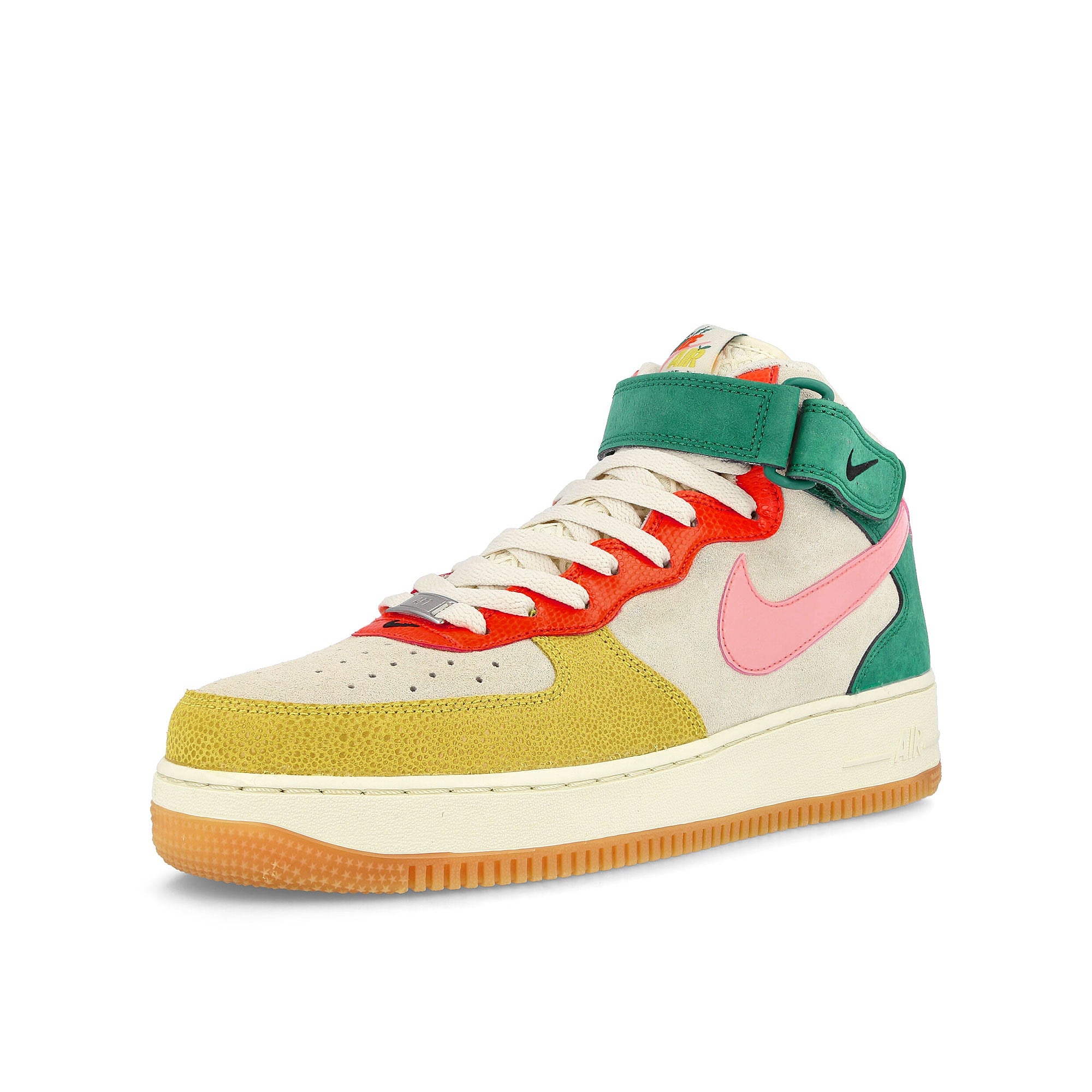 Nike air force 1 mid Coconut Milk-Bleached Coral-Vivid Sulfur Mid Top Sneakers Close Up | Overkill