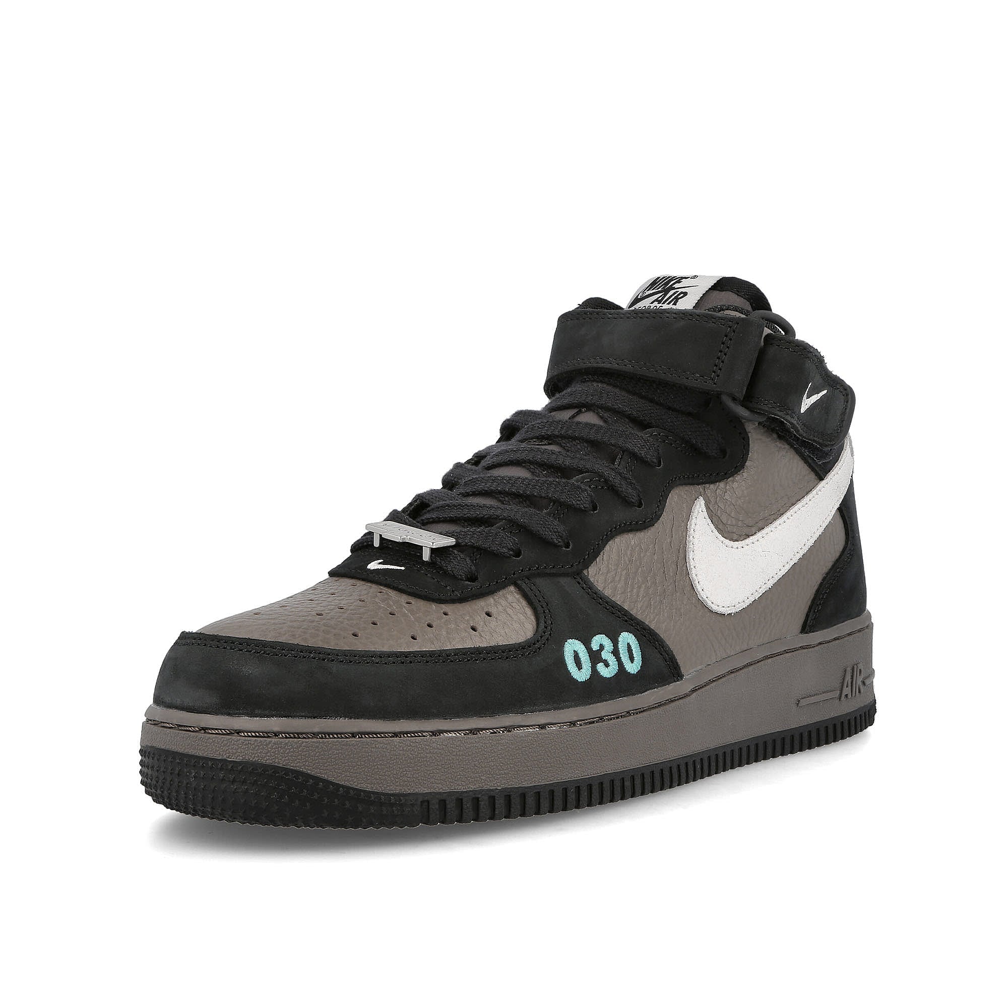 Nike air force 1 mid nh 2 Cave Stone-White - Off Noir - Washed Teal Mid Top Sneakers Close Up | Overkill