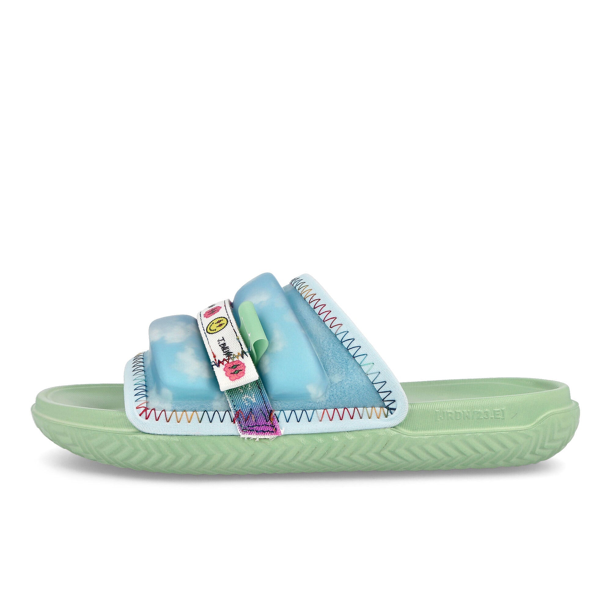 Jordan J Balvin x Air Jordan Super Play Slide SP Celecstine Blue / White - Enamel Green Slides, Sandals & Slippers DR1330 413 | Overkill