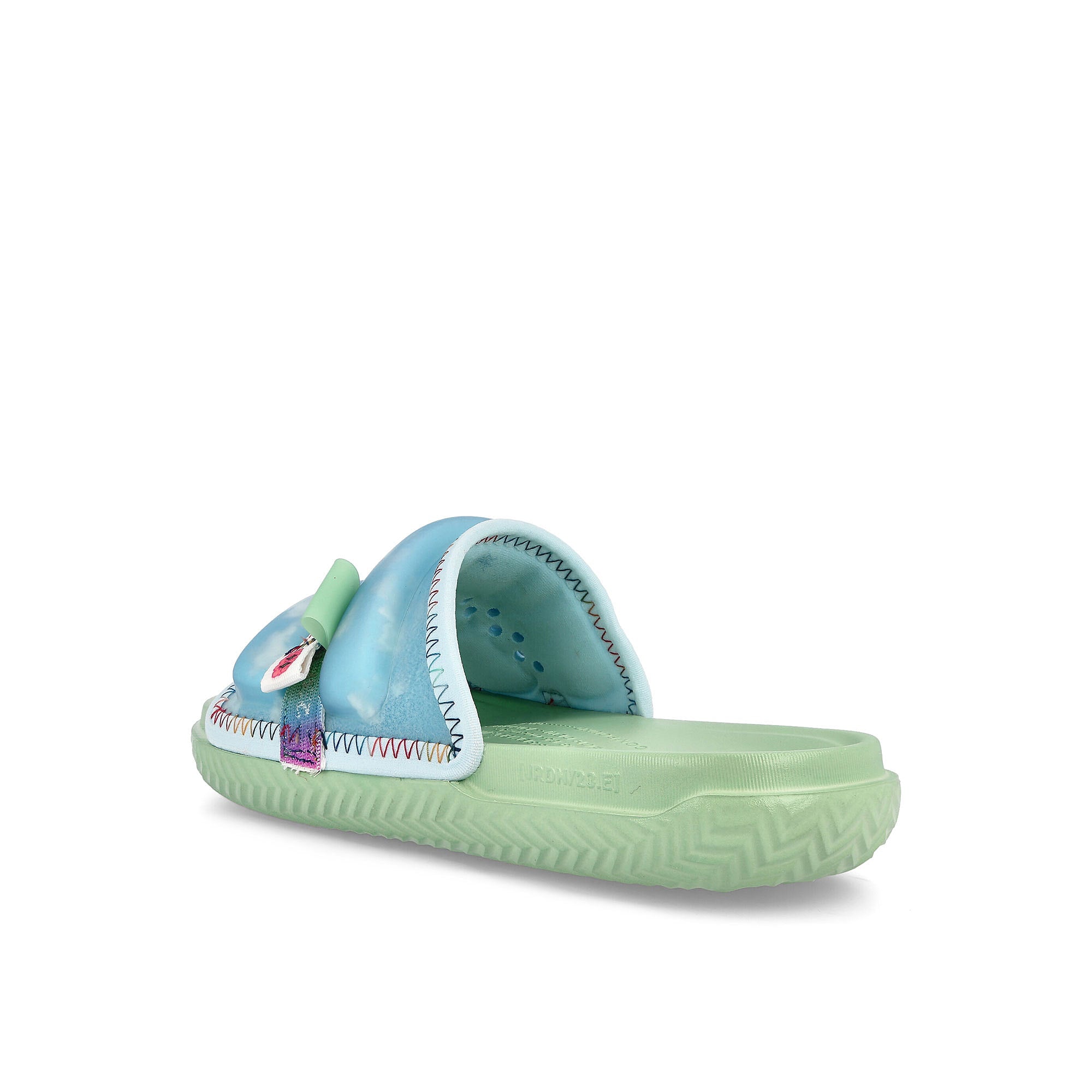 Jordan J Balvin x Air Jordan Super Play Slide SP Celecstine Blue / White - Enamel Green Slides, Sandals & Slippers Material | Overkill