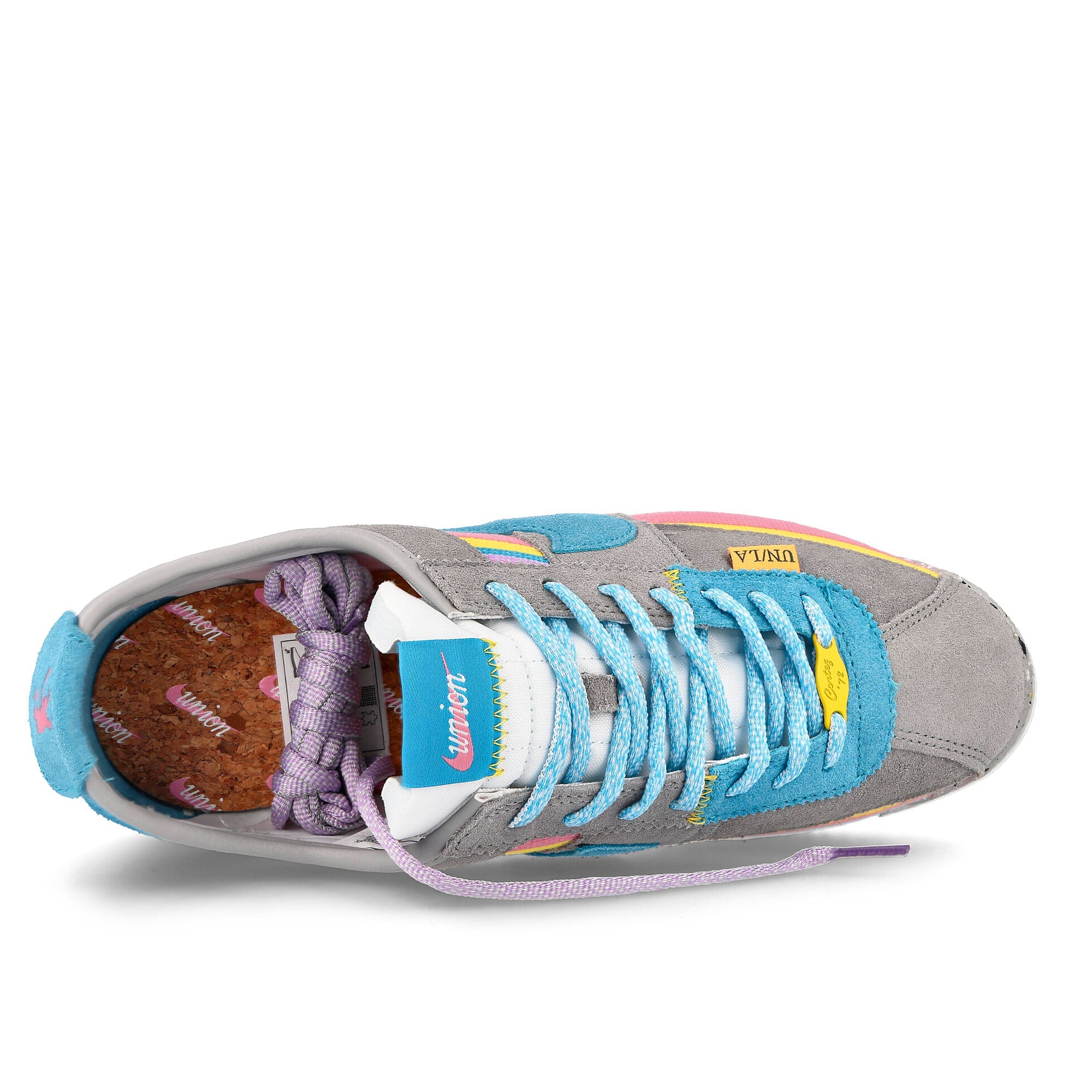 Nike Union LA x Nike Cortez SP Light Smoke Grey-Blue Fury - Coral Chalk Sneakers Detailfoto | Overkill