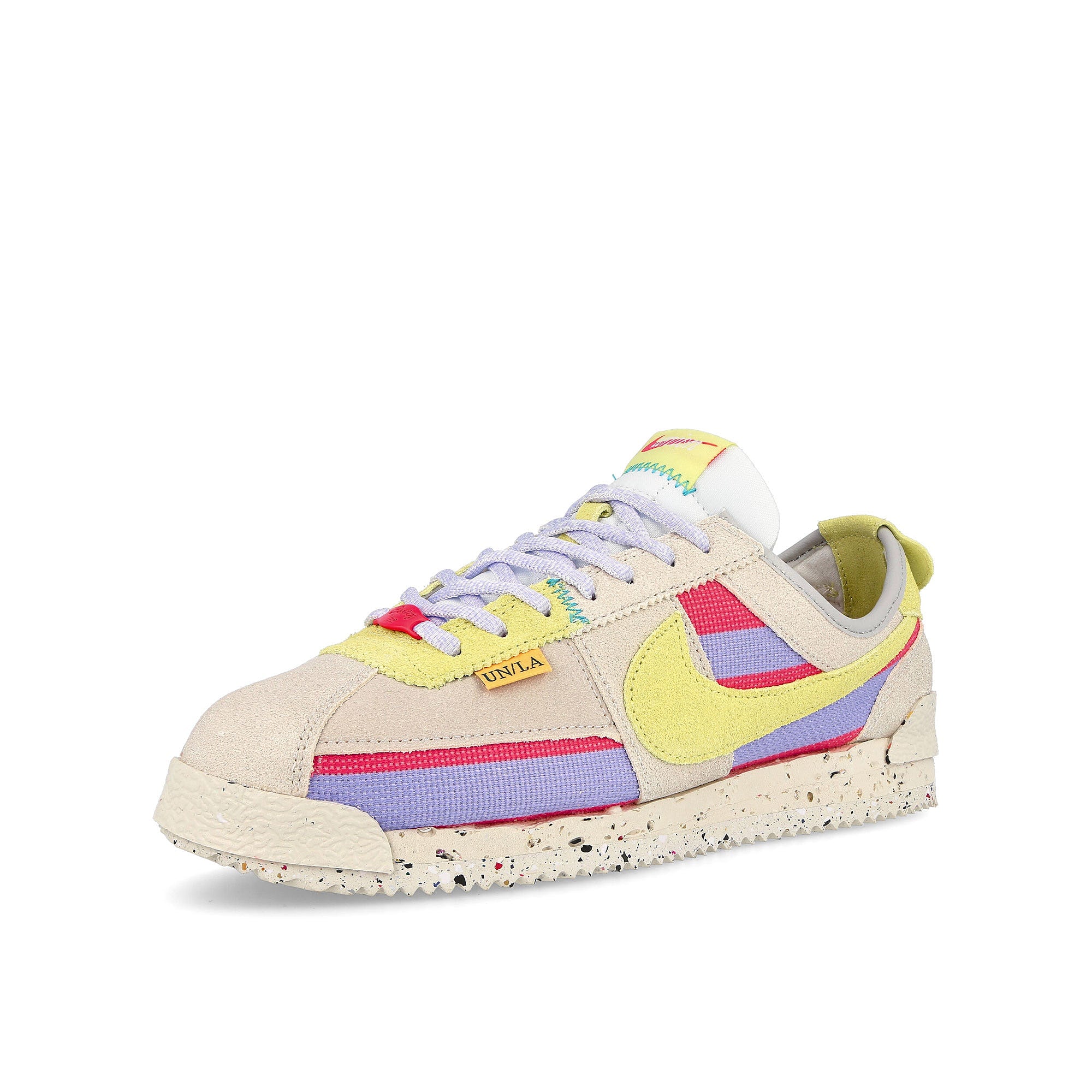 Nike Union LA x Nike Cortez SP White-Lemon Frost - Grey Fog - Purple Pulse Sneakers Close Up | Overkill