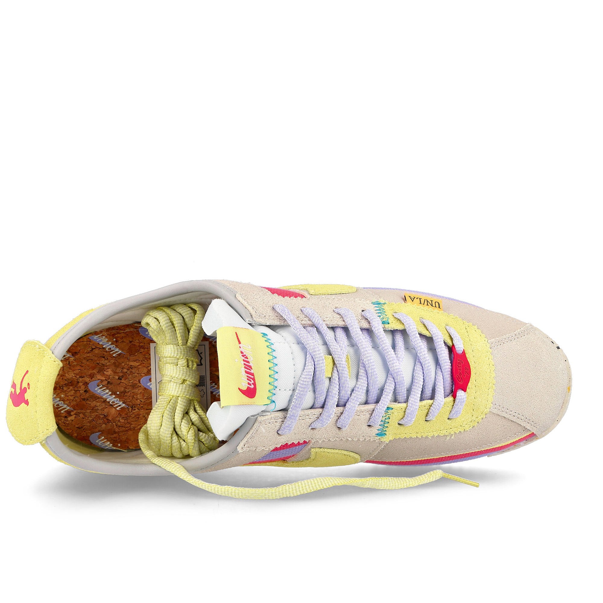 Nike Union LA x Nike Cortez SP White-Lemon Frost - Grey Fog - Purple Pulse Sneakers Detailfoto | Overkill
