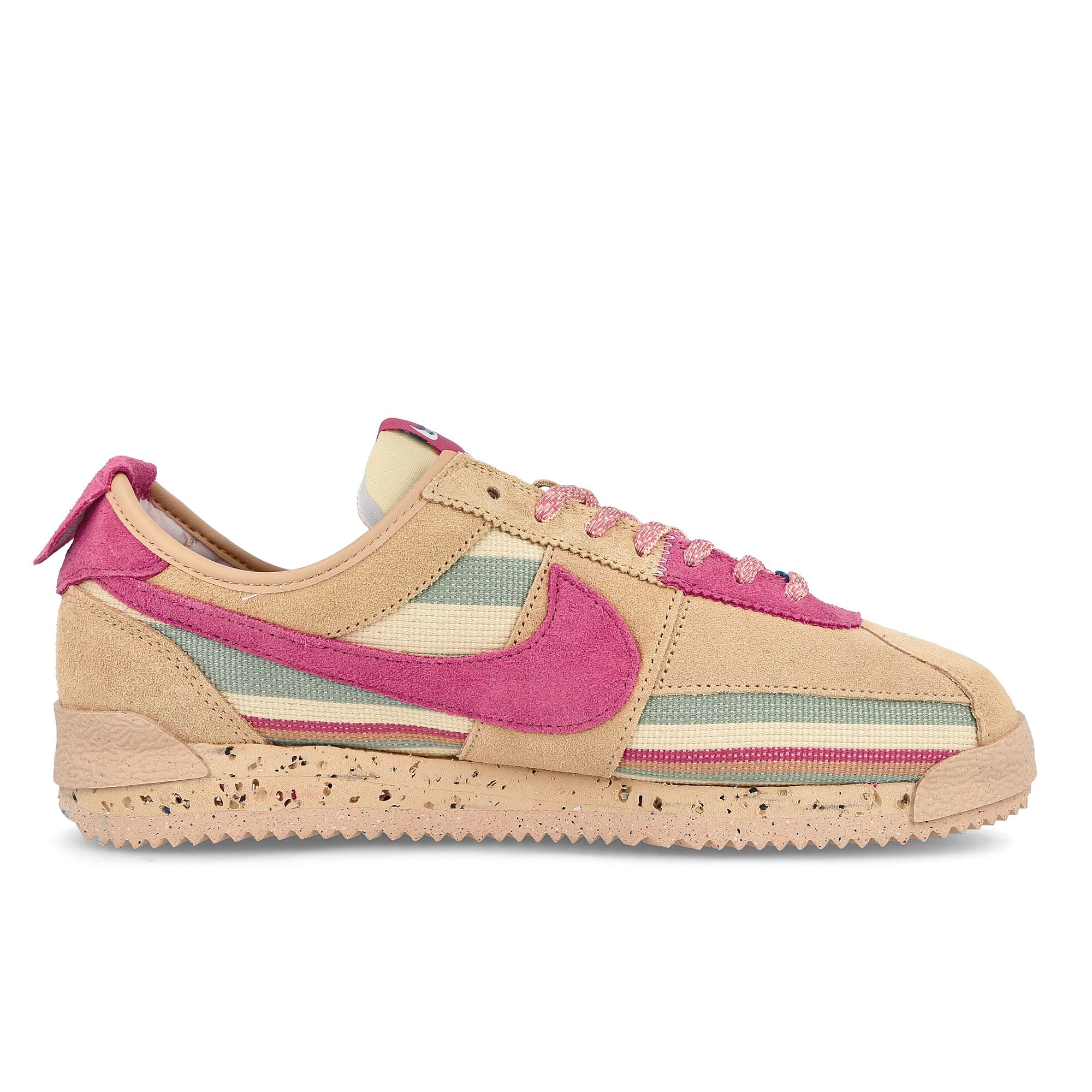 Nike Union LA x Nike Cortez SP Sesame / Pink Clay - Dutch Green Sneakers Silhouette | Overkill