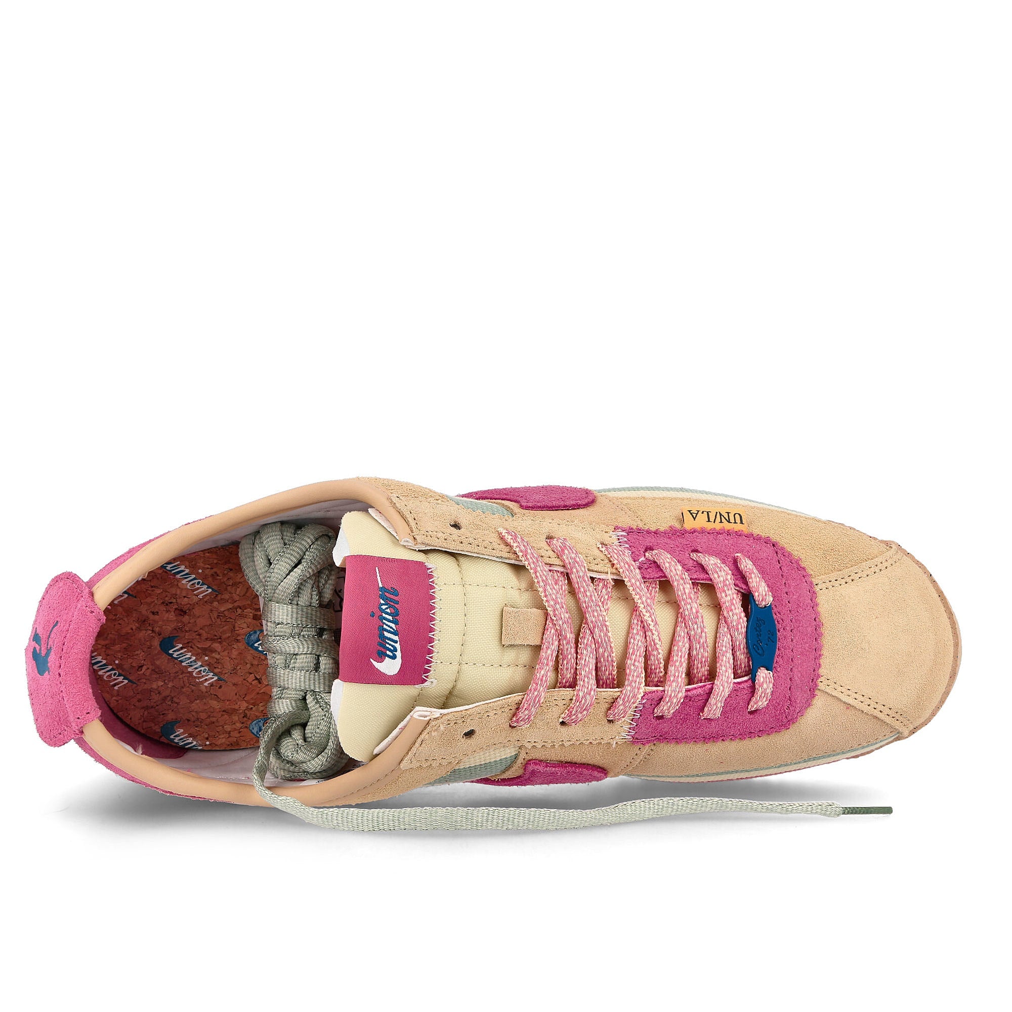 Nike Union LA x Nike Cortez SP Sesame / Pink Clay - Dutch Green Sneakers Detailfoto | Overkill