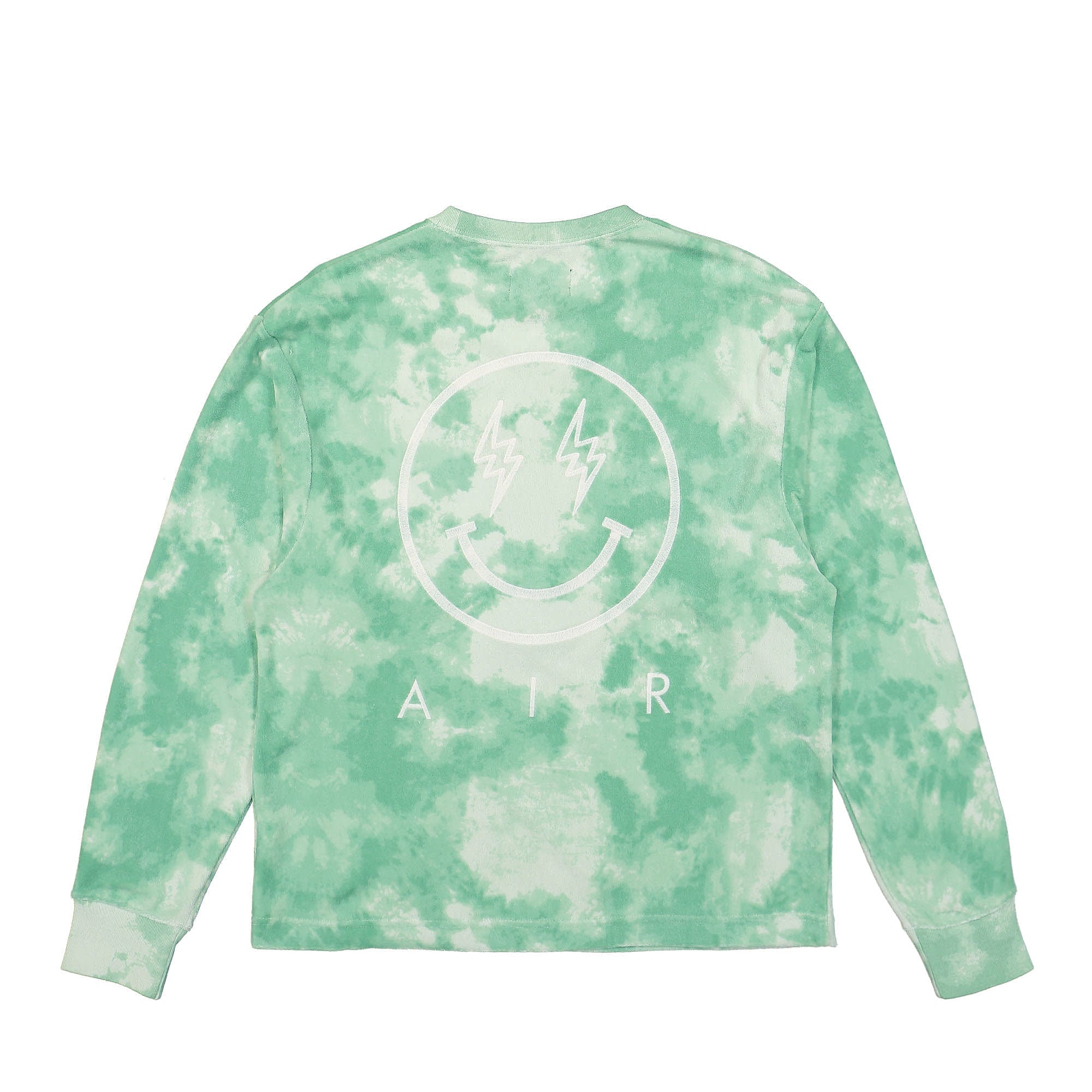 Jordan J Balvin x Air Jordan Crew Jade Aura / Enamel Green Sweatshirts Close-up | Overkill