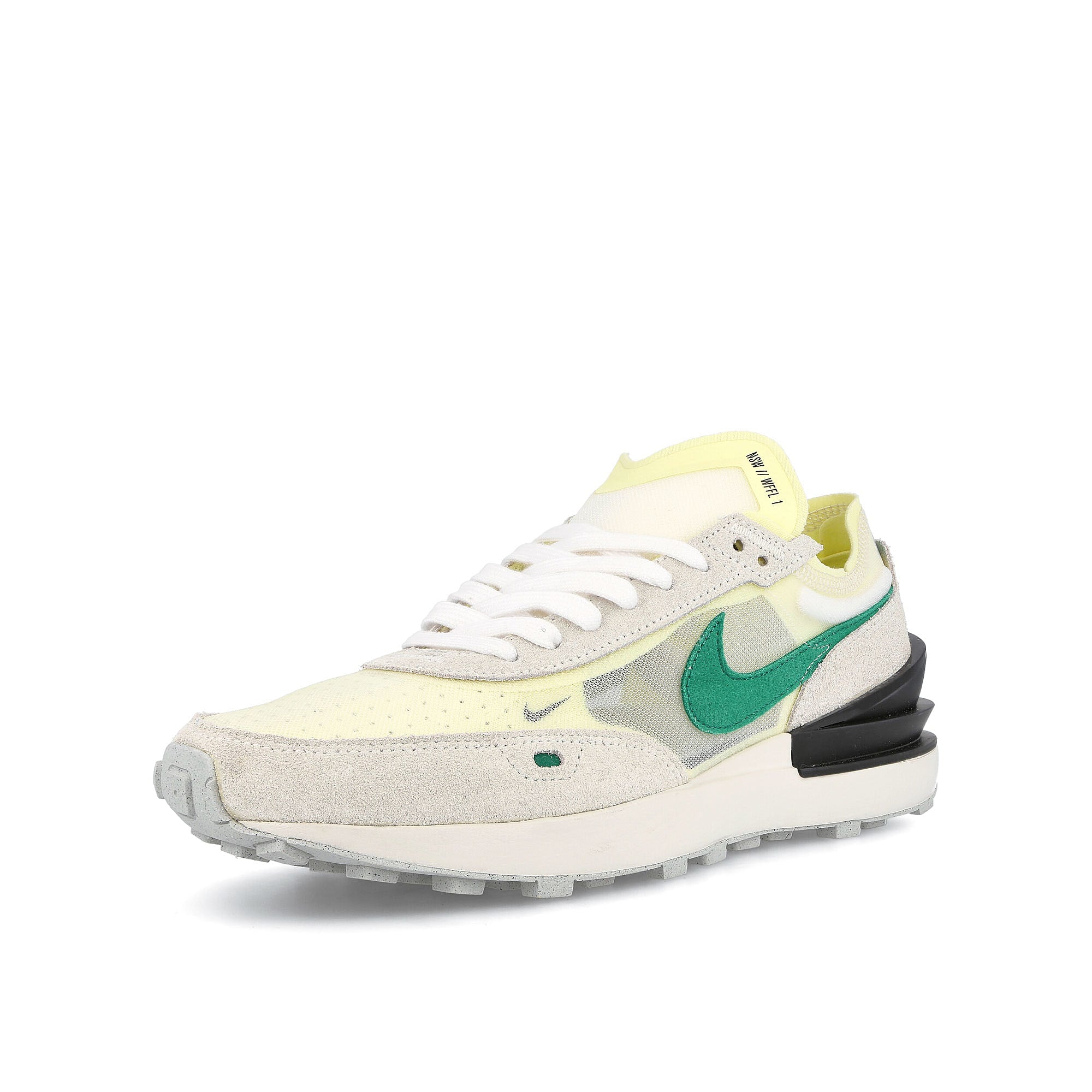 Nike waffle one Summit White-Malachite - Black - Citron Tint Sneakers Close Up | Overkill