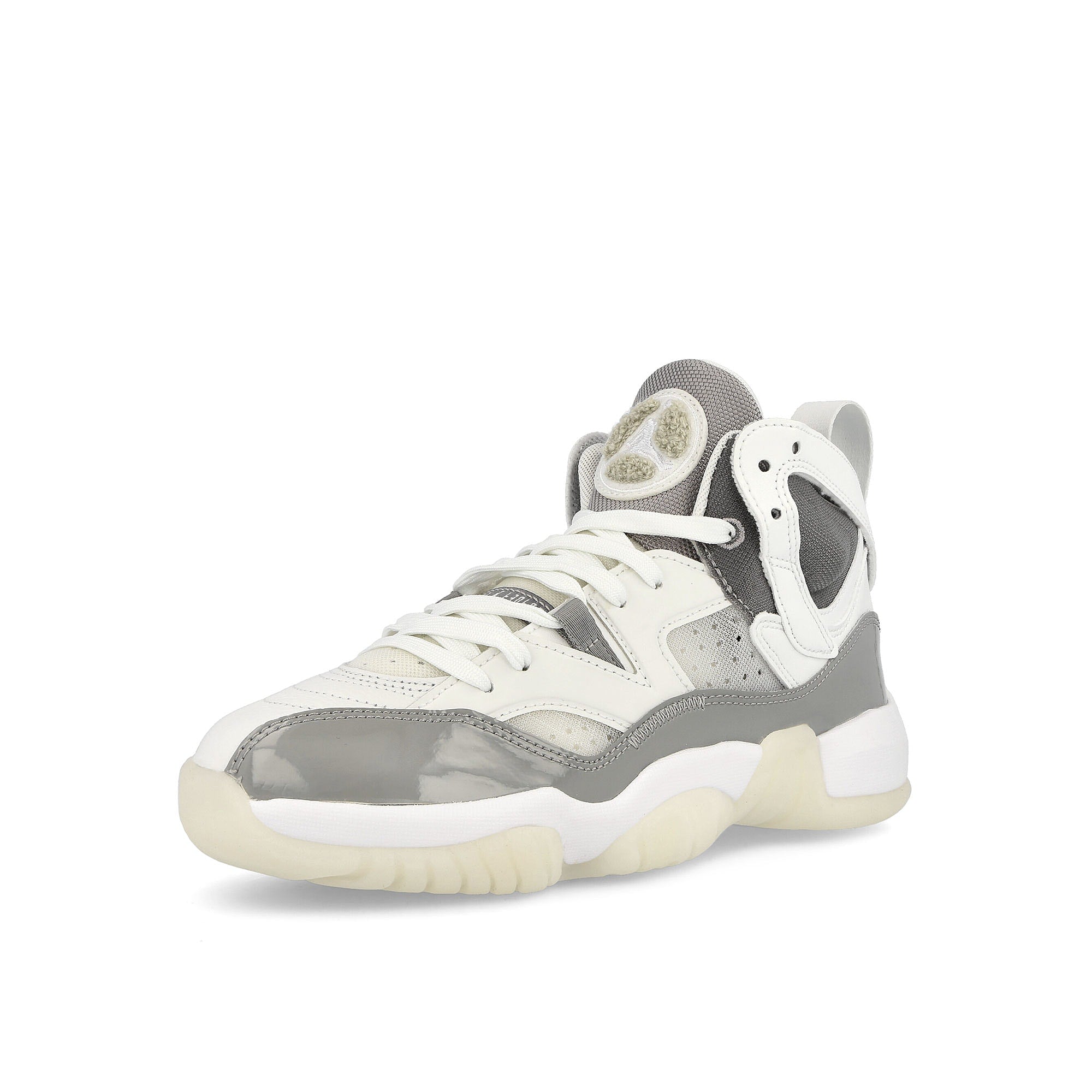 Jordan Air Jordan Wmns Jumpman Two Trey Medium Grey-White - Summit White High Top Sneakers Close Up | Overkill