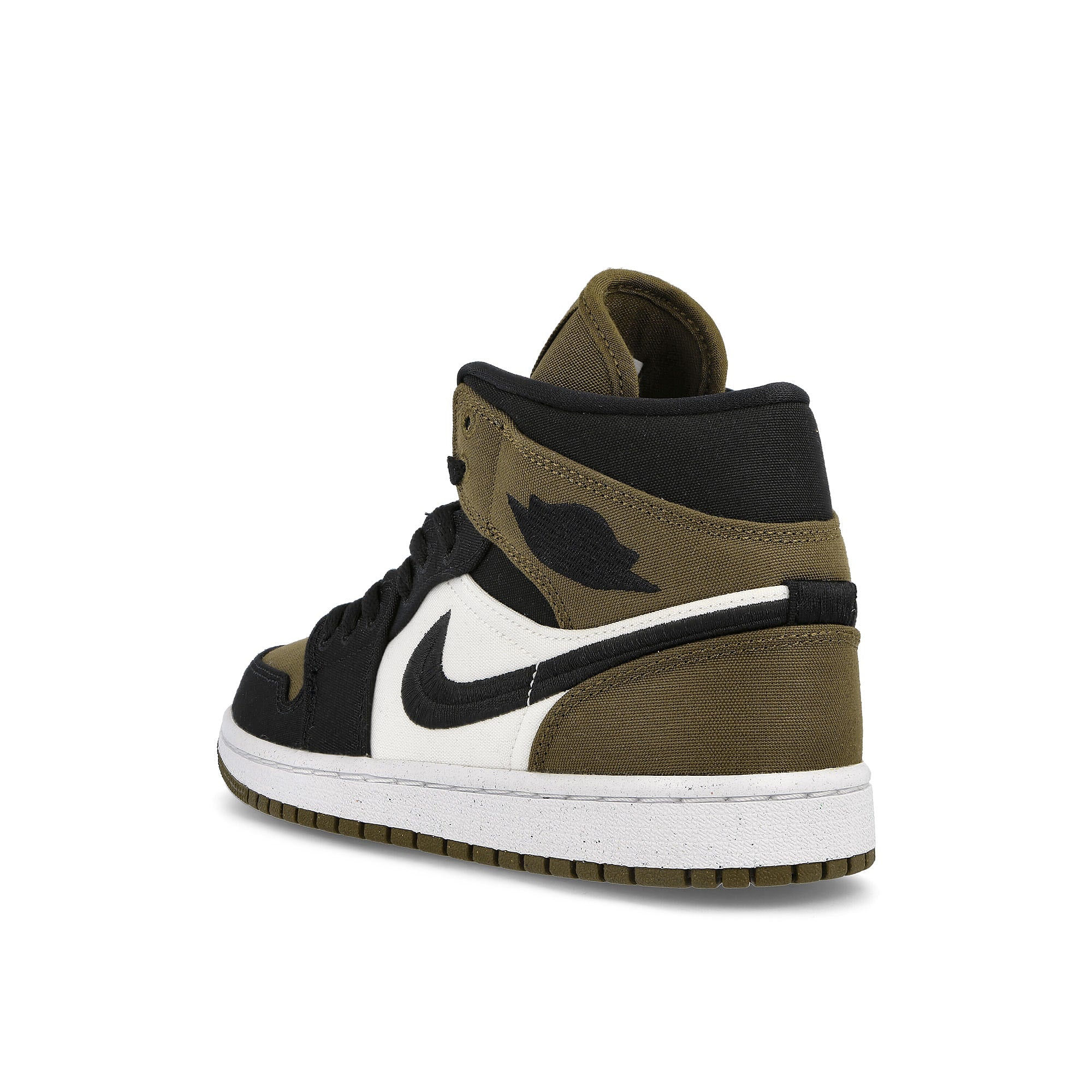 Jordan Wmns Air Jordan 1 Mid SE Light Olive / Black - Sail - White Sneakers Material | Overkill