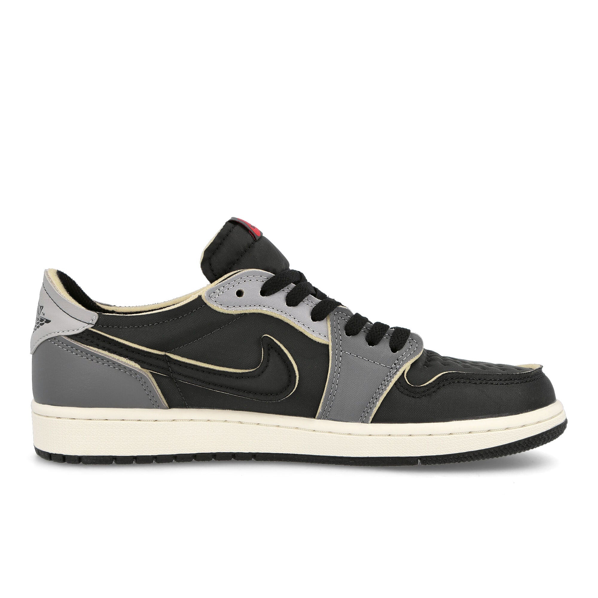 Jordan Air Jordan 1 Retro Low OG Black / Fire Red - Dark Smoke Grey Low Top Sneakers Silhouette | Overkill
