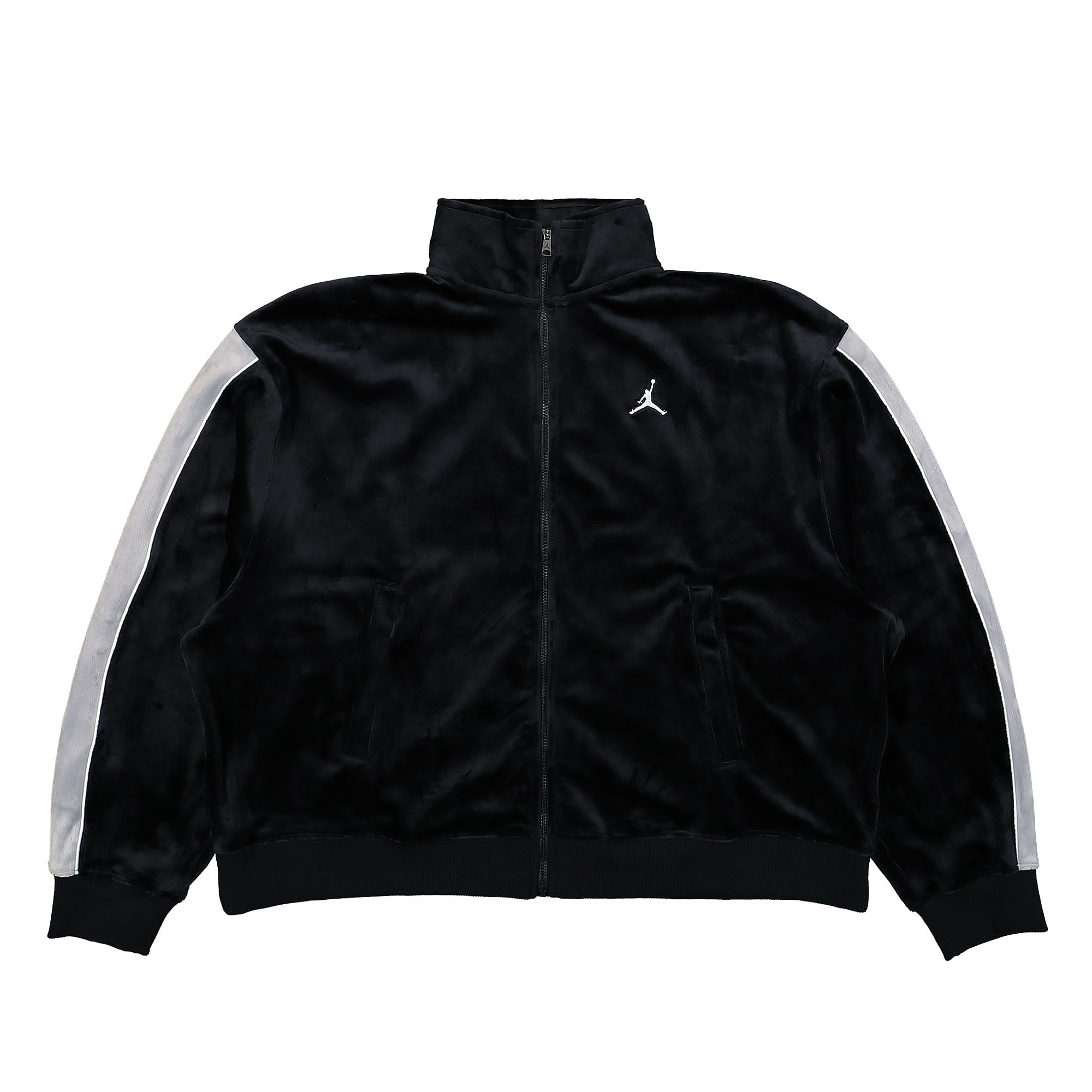 Jordan Air Jordan W Flight Velour Fleece Jacket Black / Cement Grey / Sail Track Jackets DV1396 010 | Overkill