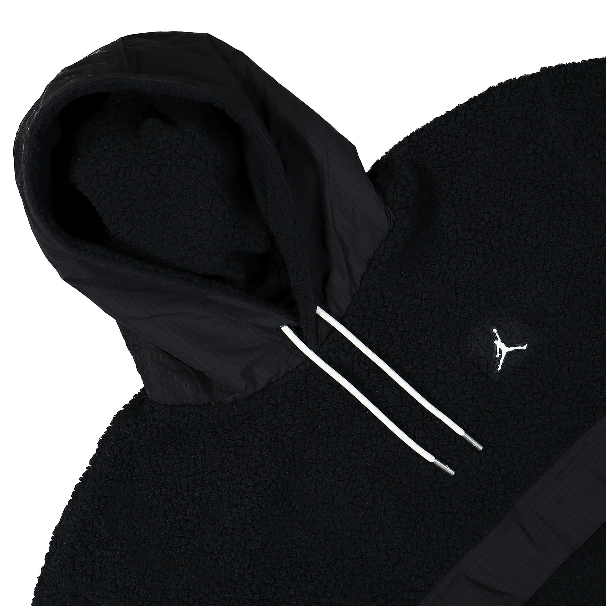 Jordan Air Jordan Essential Statement Fleece Winter Hoodie Black / Black / Sail / Sail Hoodies Close-up | Overkill