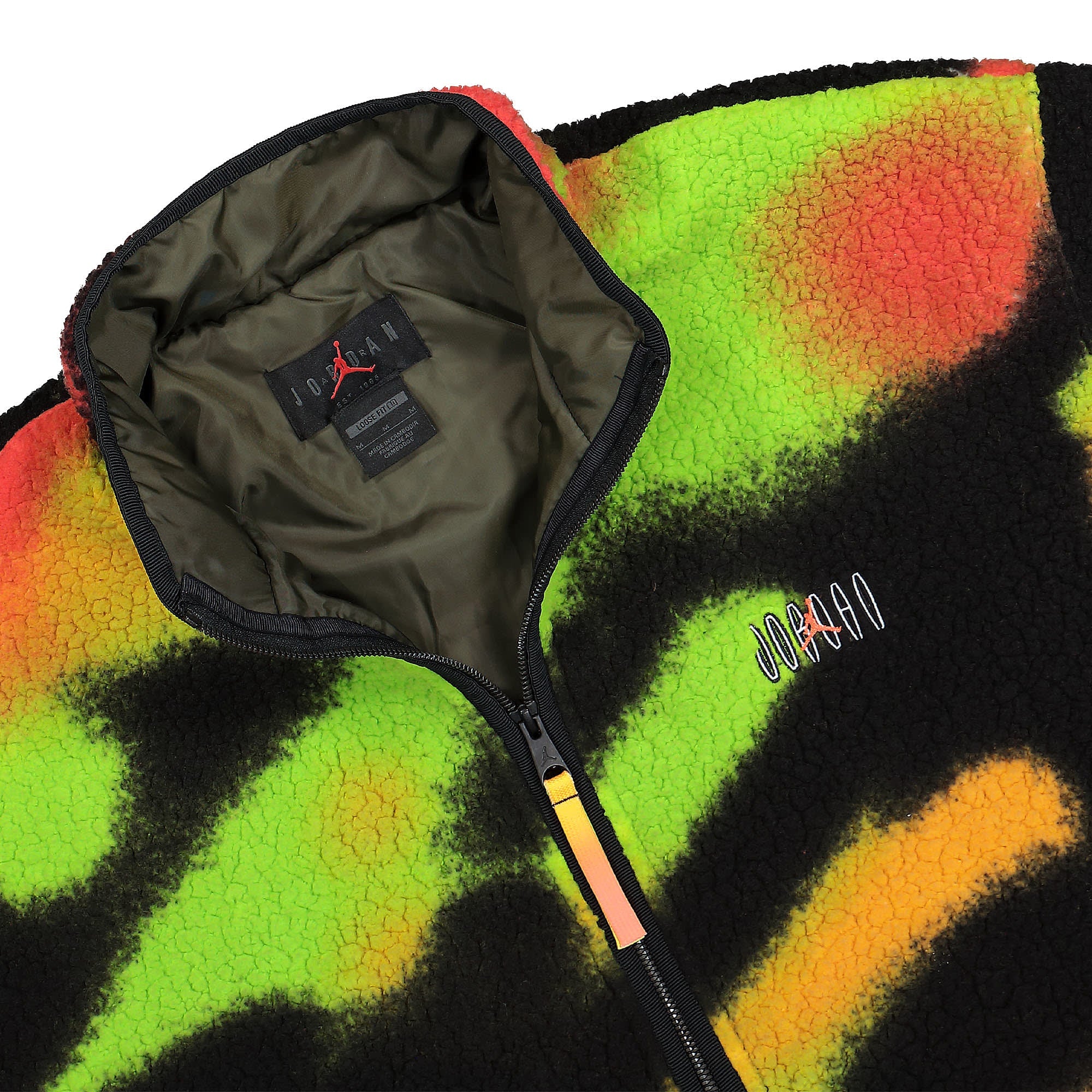 Jordan Air Jordan Flight MVP Statement Jacket Infrared 23 / Cargo Khaki / Black Fleece Jackets Close-up | Overkill