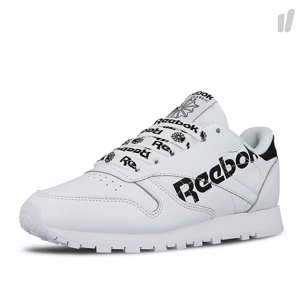 Reebok wmns classic leather White-Black Sneakers Close Up | Overkill