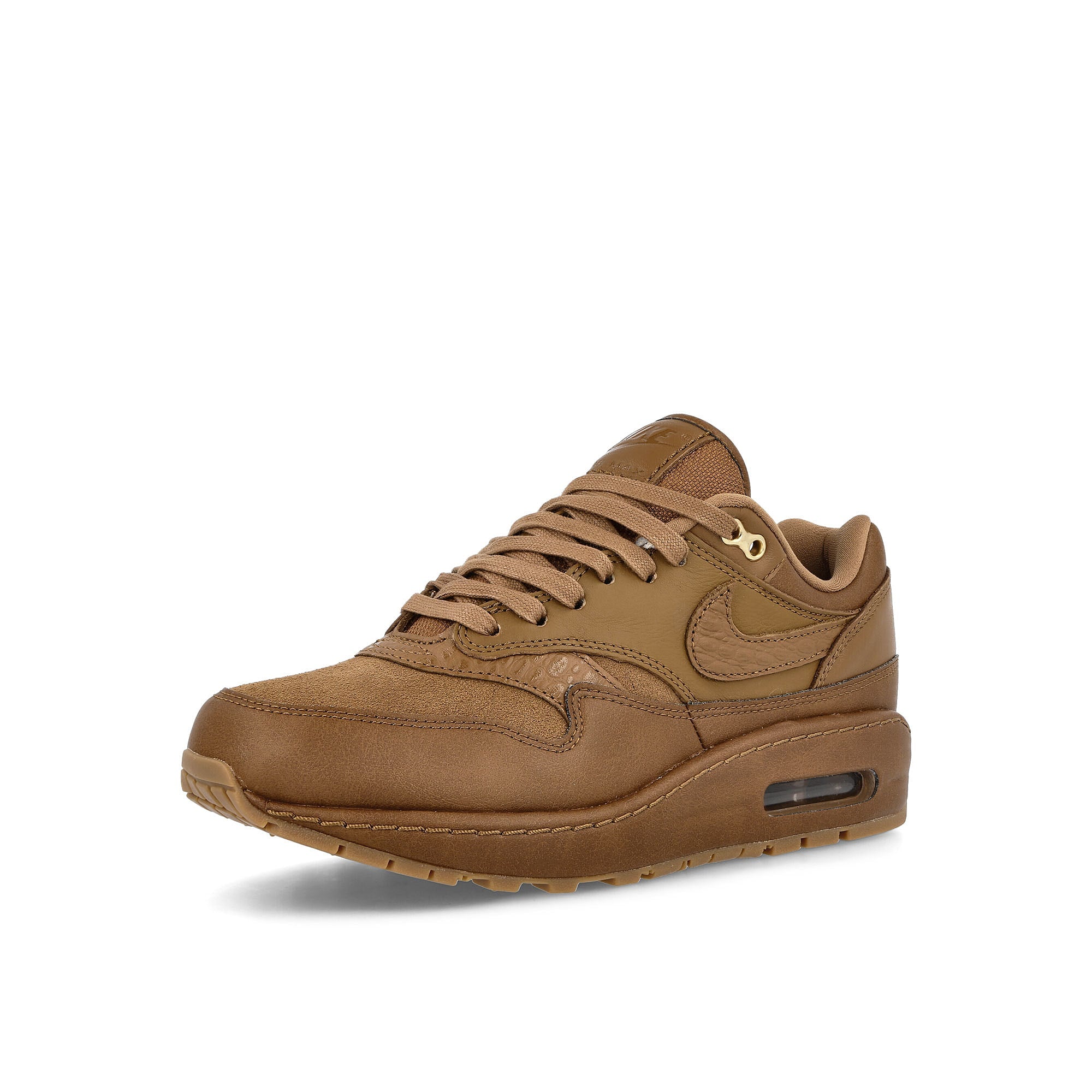 Nike Wmns Air Max 1 87 NBHD Ale Brown-Ale Brown - Gum Med Brown Low Top Sneakers Close Up | Overkill