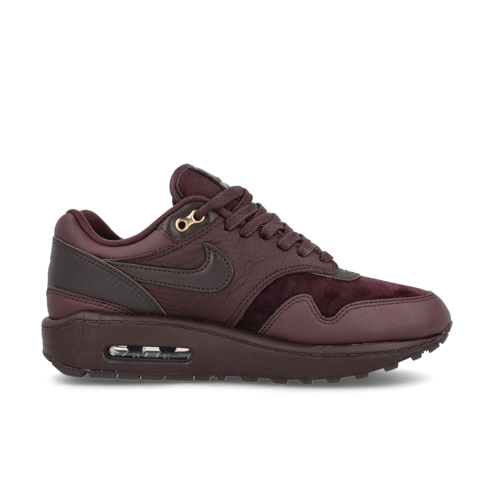 Nike Wmns Air Max 1 87 NBHD Burgundy Crush-Burgundy Crush Low Top Sneakers Silhouette | Overkill