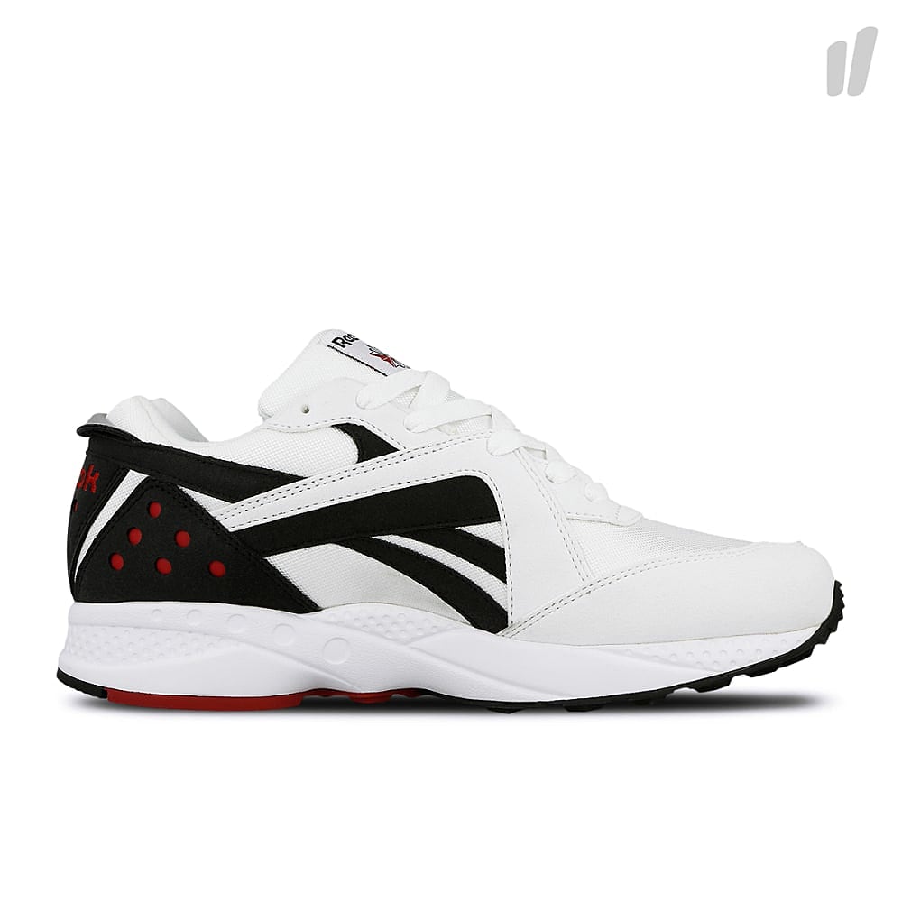 Reebok pyro White-Black-Cranberry Red Sneakers Silhouette | Overkill