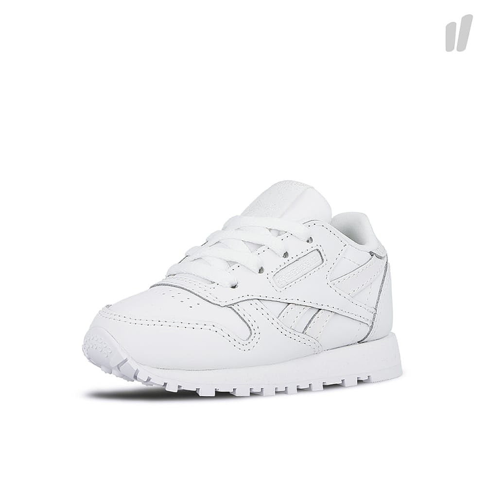 Reebok classic leather infants White-White Low Top Sneakers Close Up | Overkill