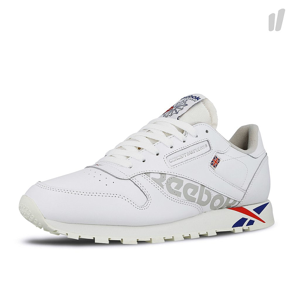 Reebok classic leather mu White-Dark Royal-Red-Grey Low Top Sneakers Close Up | Overkill